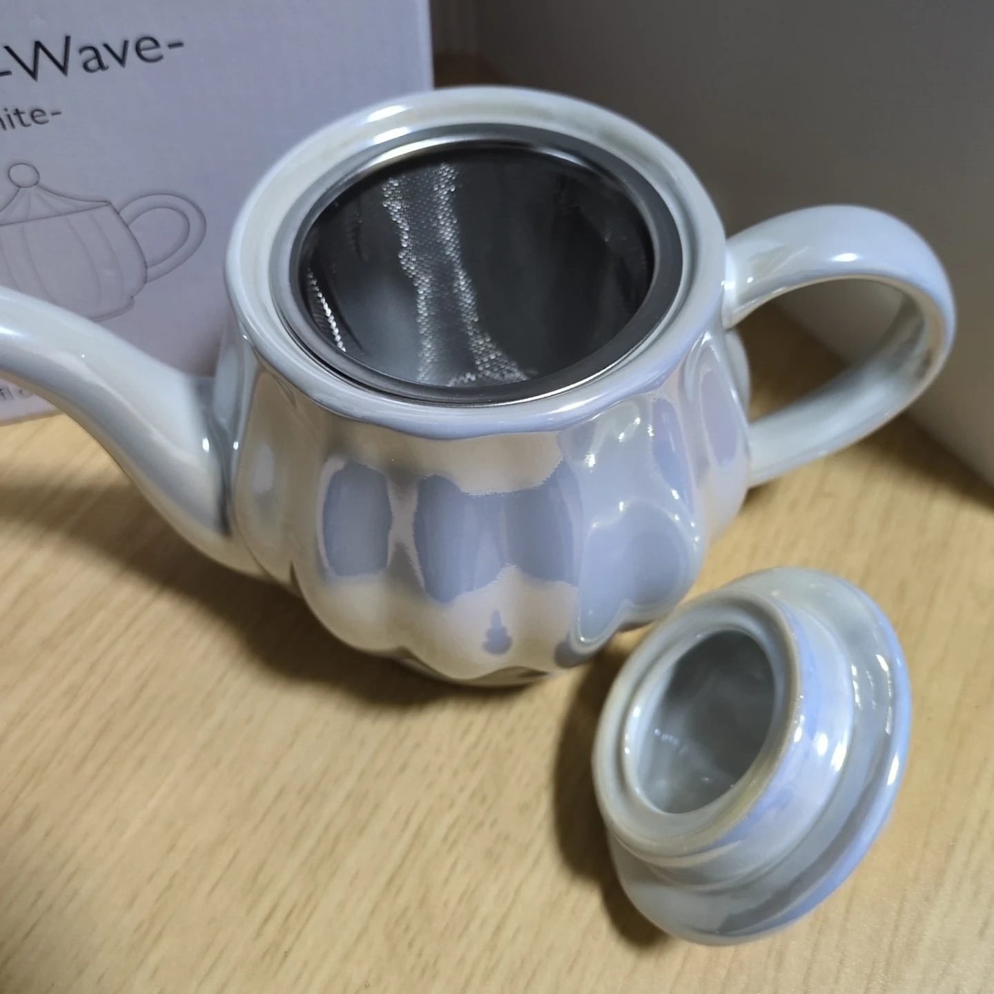 ティーポット ウェーブ 500ml ホワイトの写真2枚目