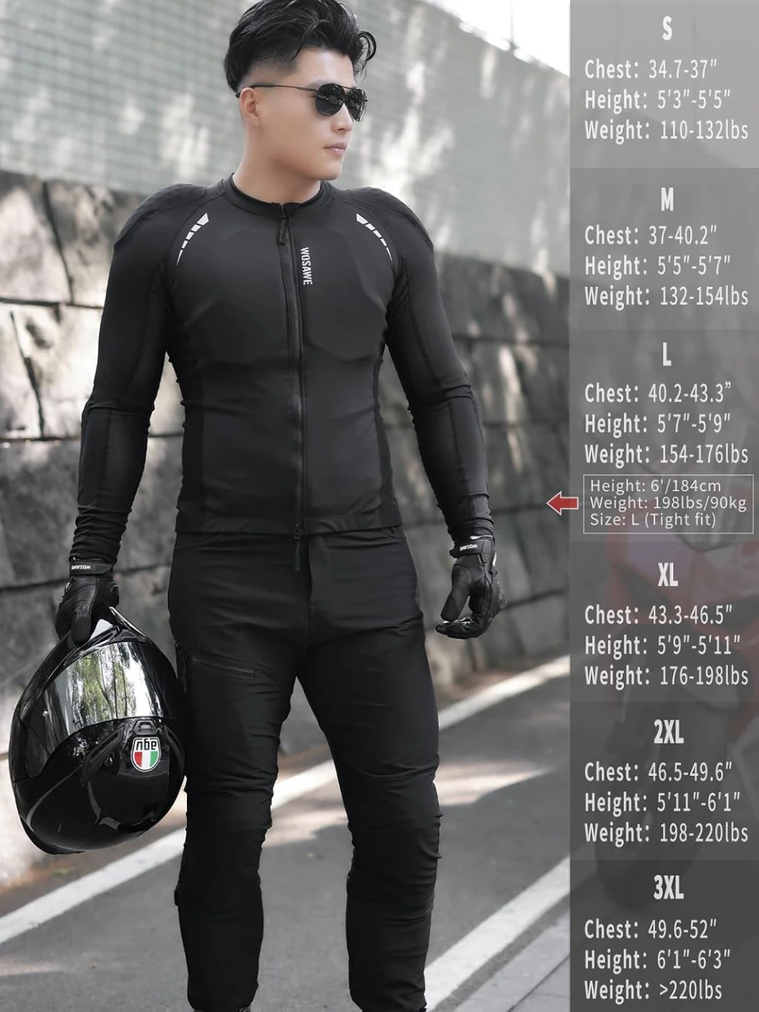 新品未使用　WOSAWE バイク用プロテクタージャケット インナー Lサイズの写真6枚目