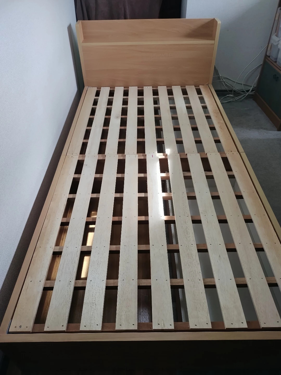 木製 収納付きベッド シングル ナチュラル