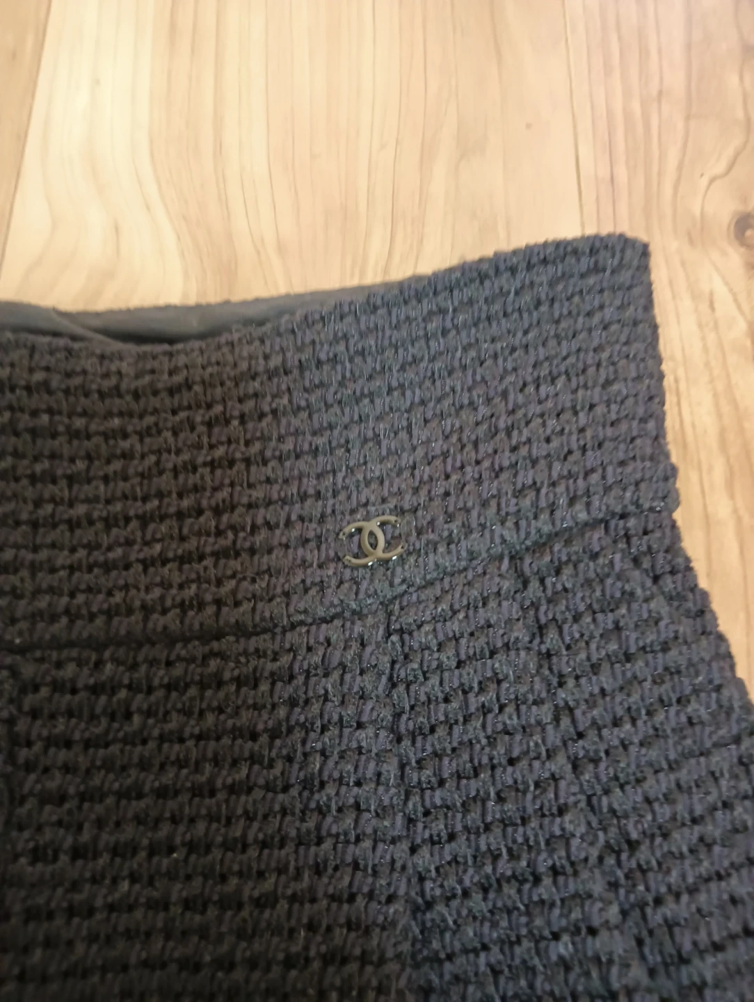 非常に美品。CHANEL シャネル CCココマーク付き コットン混合 スカートの写真10枚目