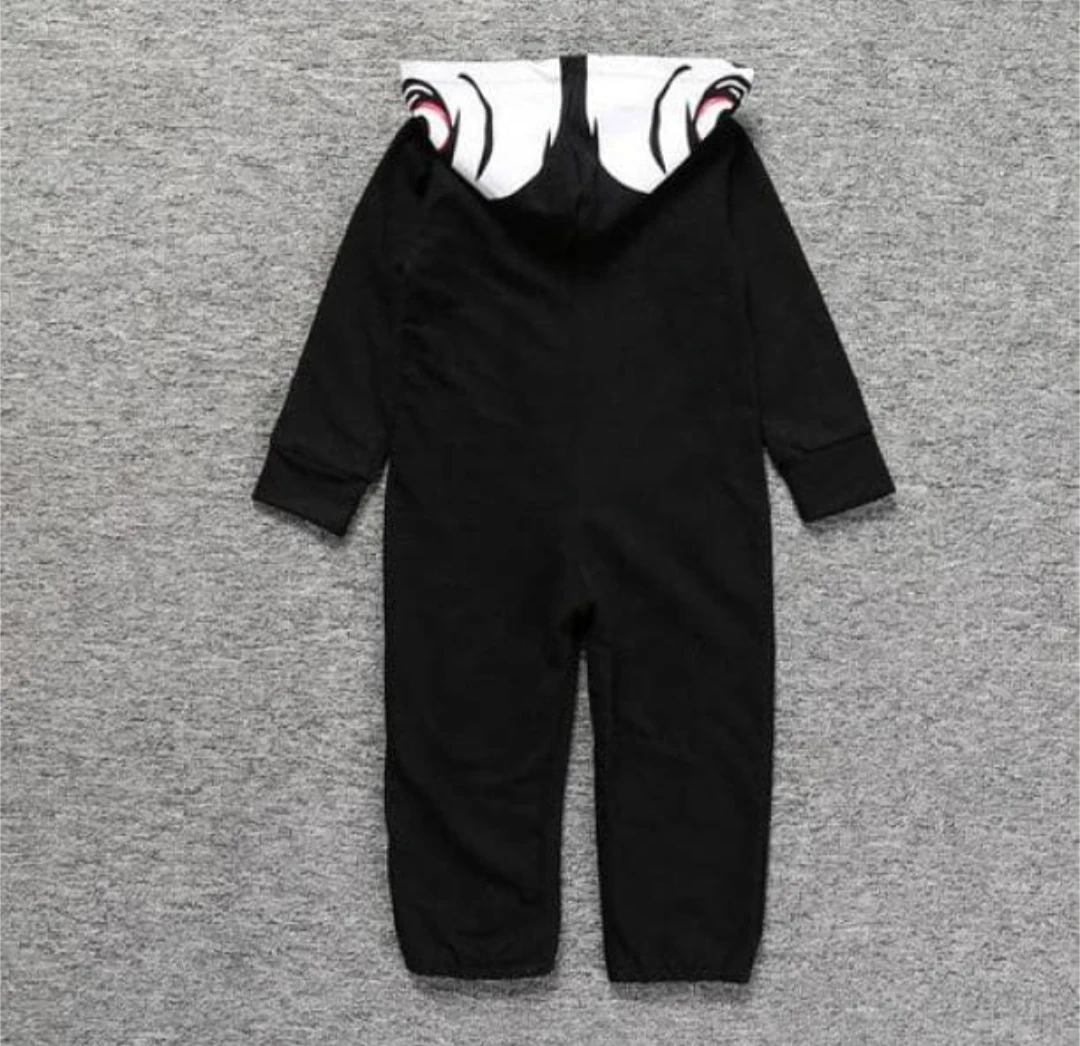 ハロウィン70cmスケルトン柄 フード付きロンパースの写真3枚目