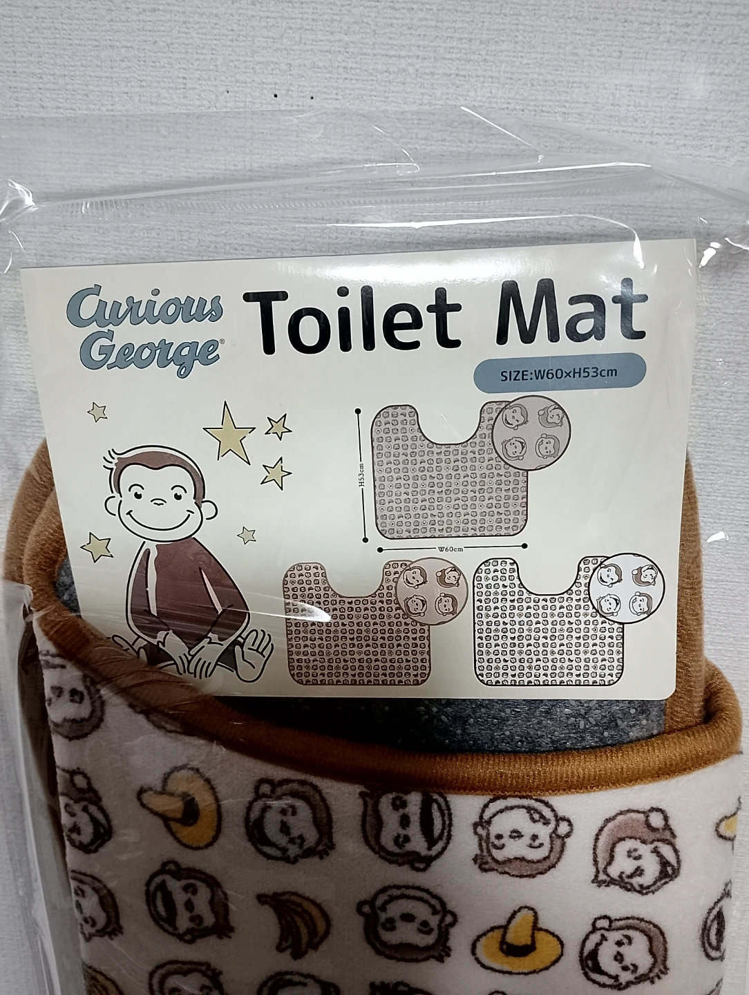 おさるのジョージ トイレマット サイズW60×H53cmの写真2枚目