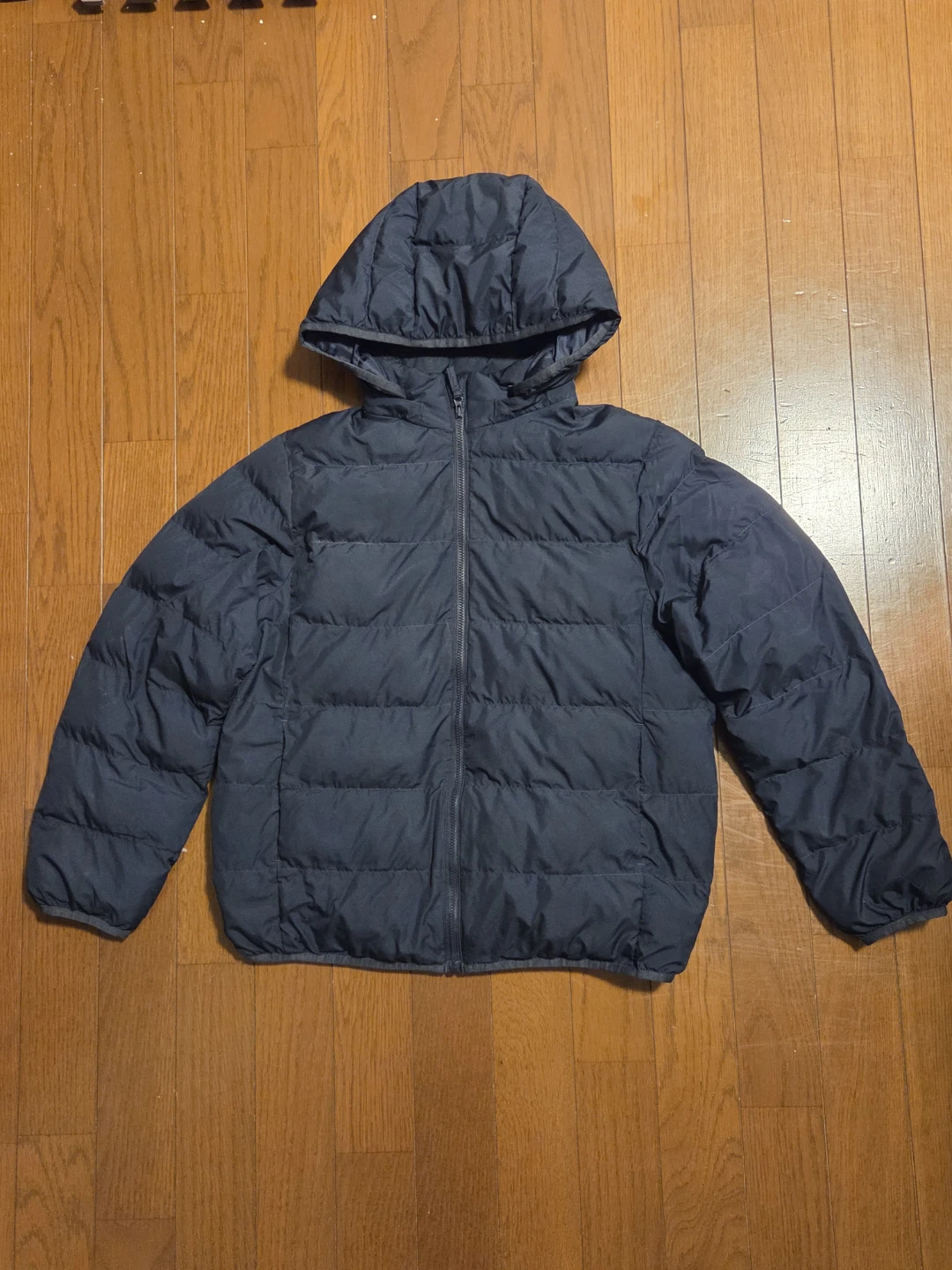 ユニクロ 150㎝ 中わたジャケット ネイビー