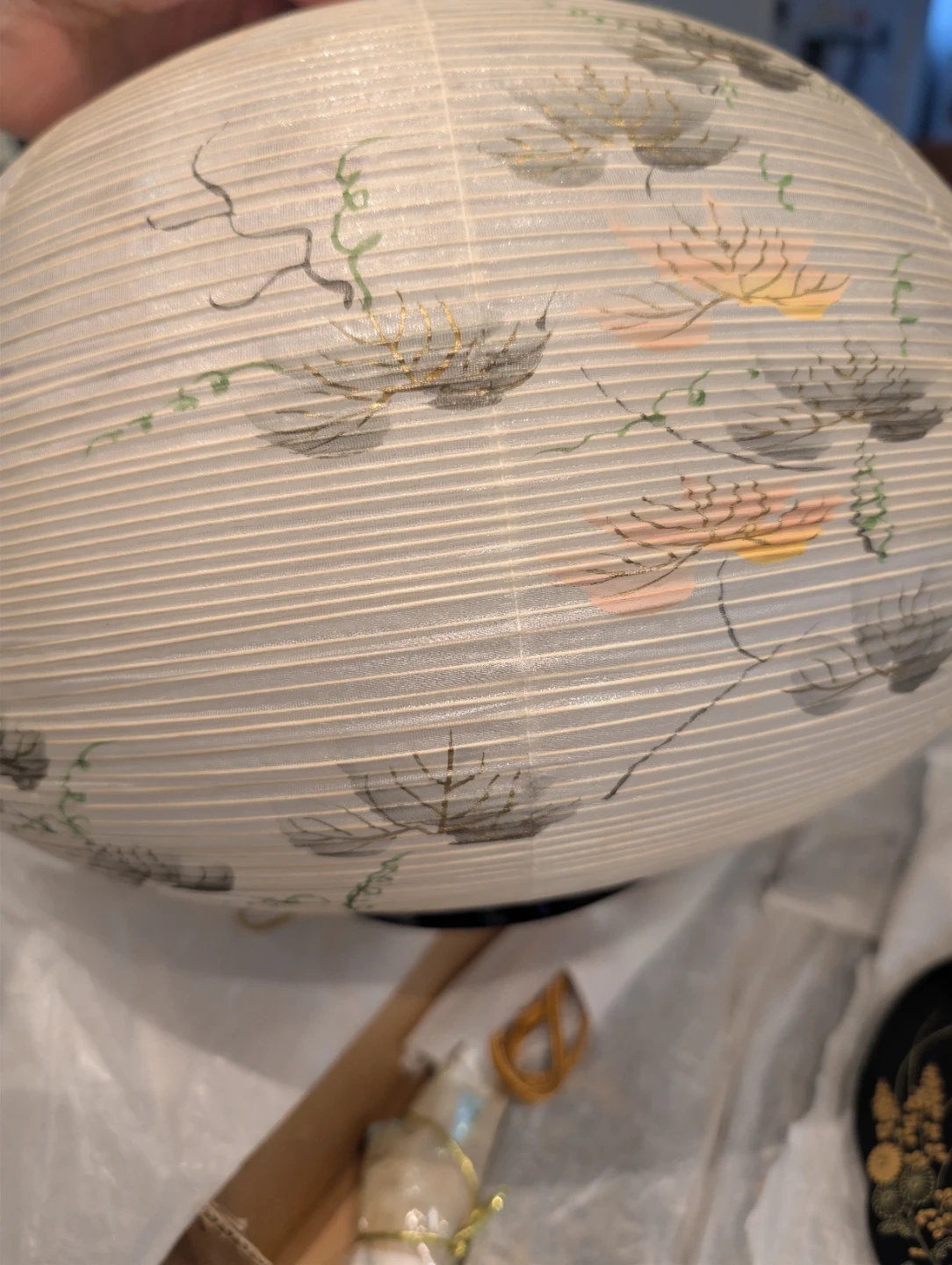 【未使用】本場岐阜盆提灯 大内行灯「美濃蒔絵 22号」絹二重絵・尾関次七の写真3枚目