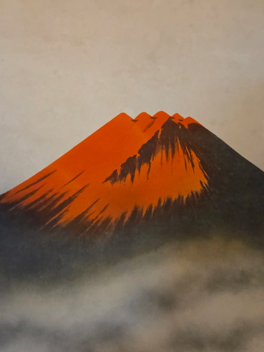 掛軸 秀峰 赤富士 日本画の写真2枚目