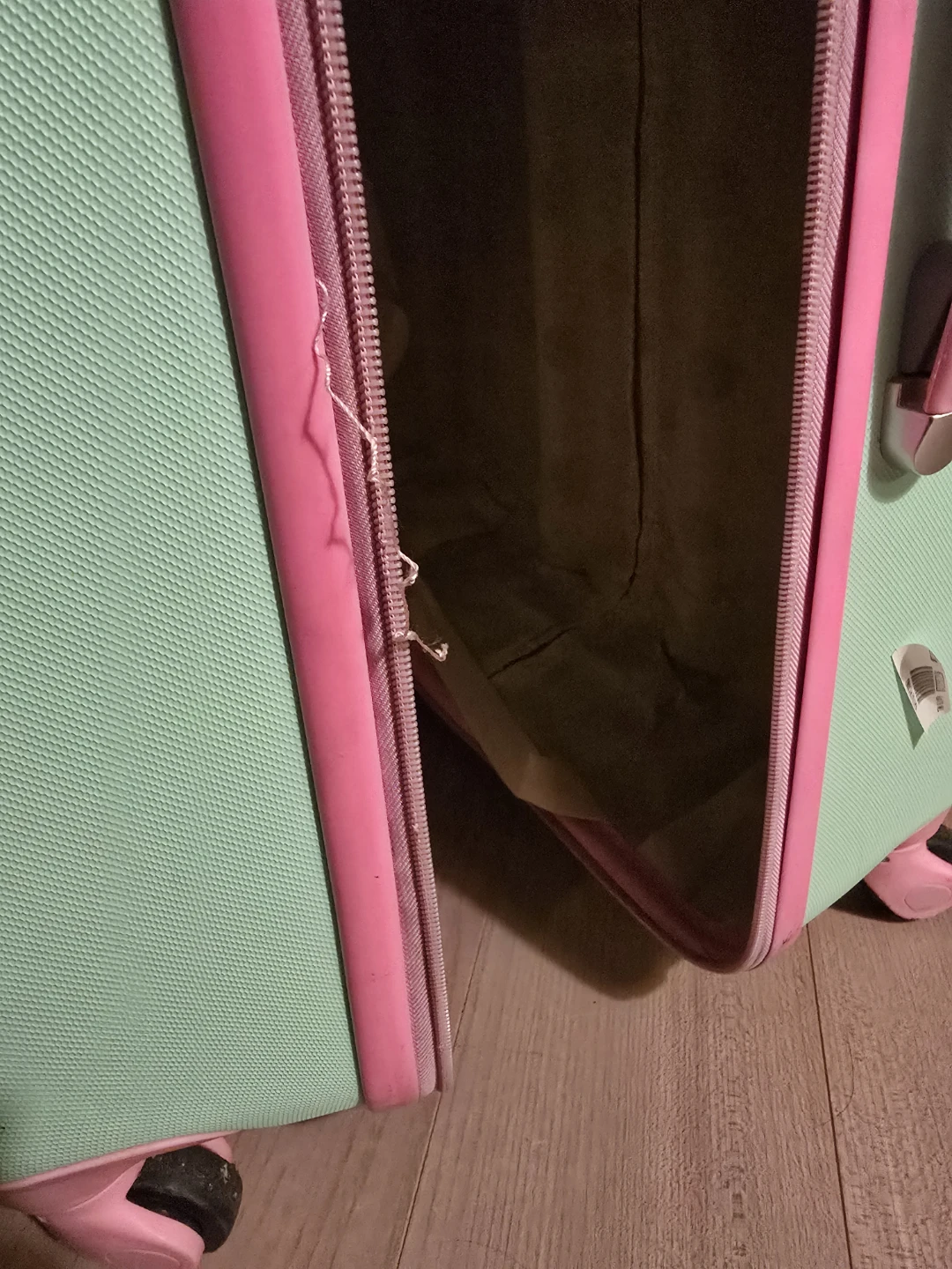 スーツケース パステルグリーン ピンクの写真2枚目