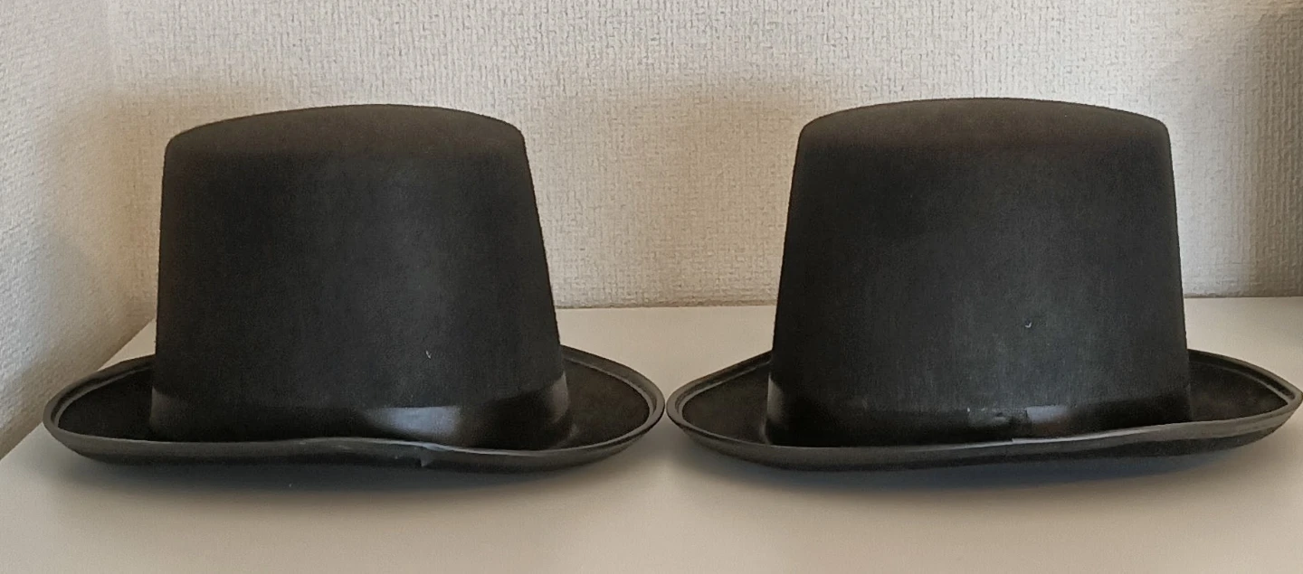 シルクハット 黒 2個セット コスプレ　ハロウィンの写真2枚目