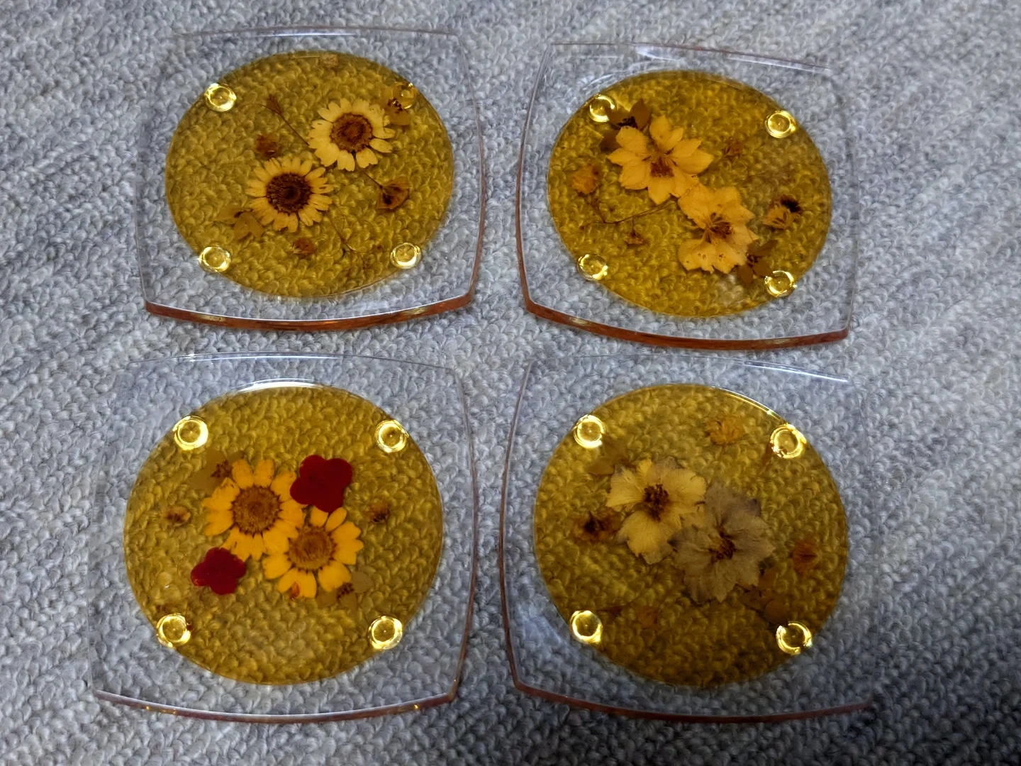 押し花入りコースター 4枚セット
