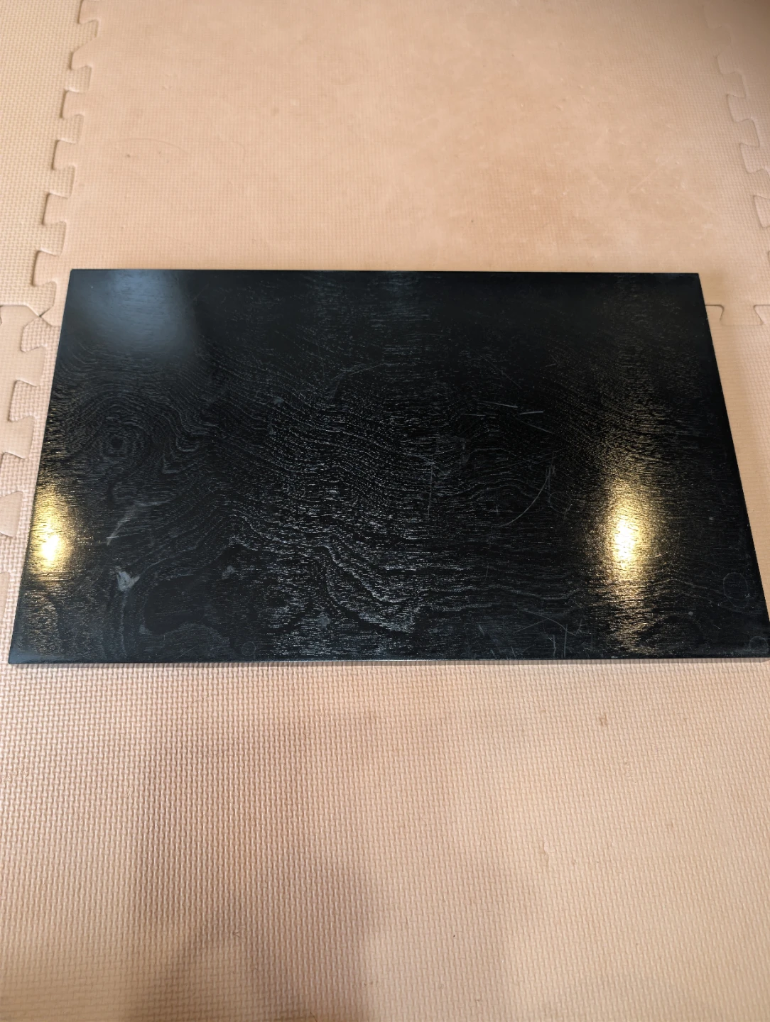 花台 敷板 黒塗り 木目（30×48×2cm）花器・盆栽用