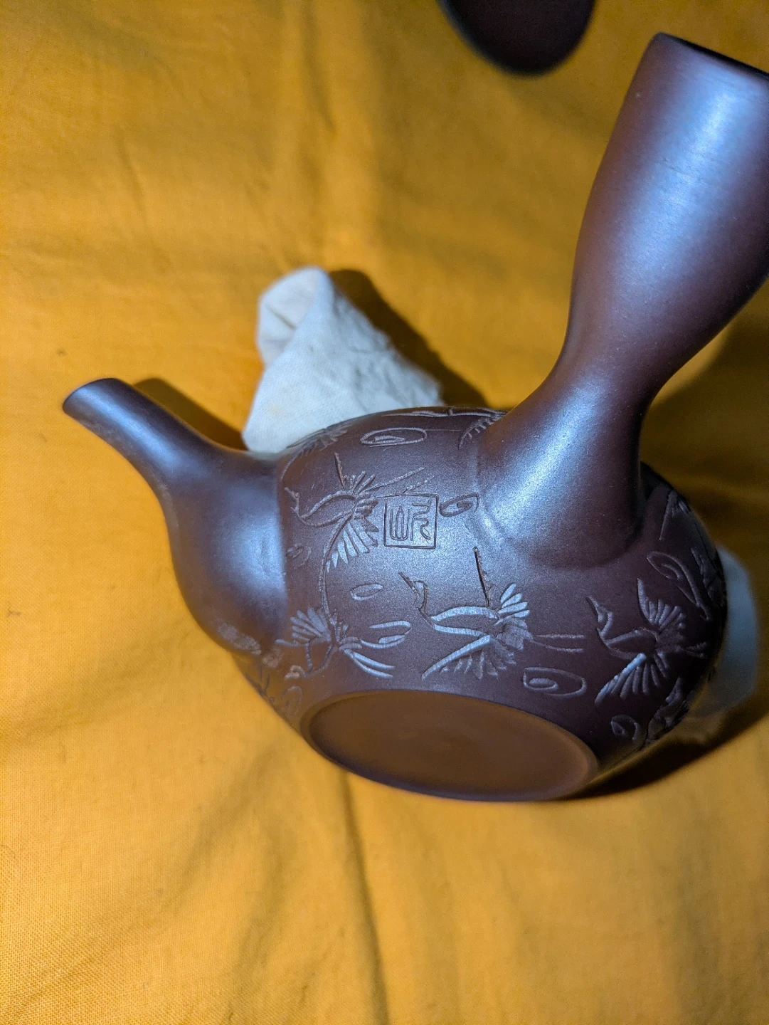 急須 茶器 鶴模様 陶器 常滑焼の写真4枚目