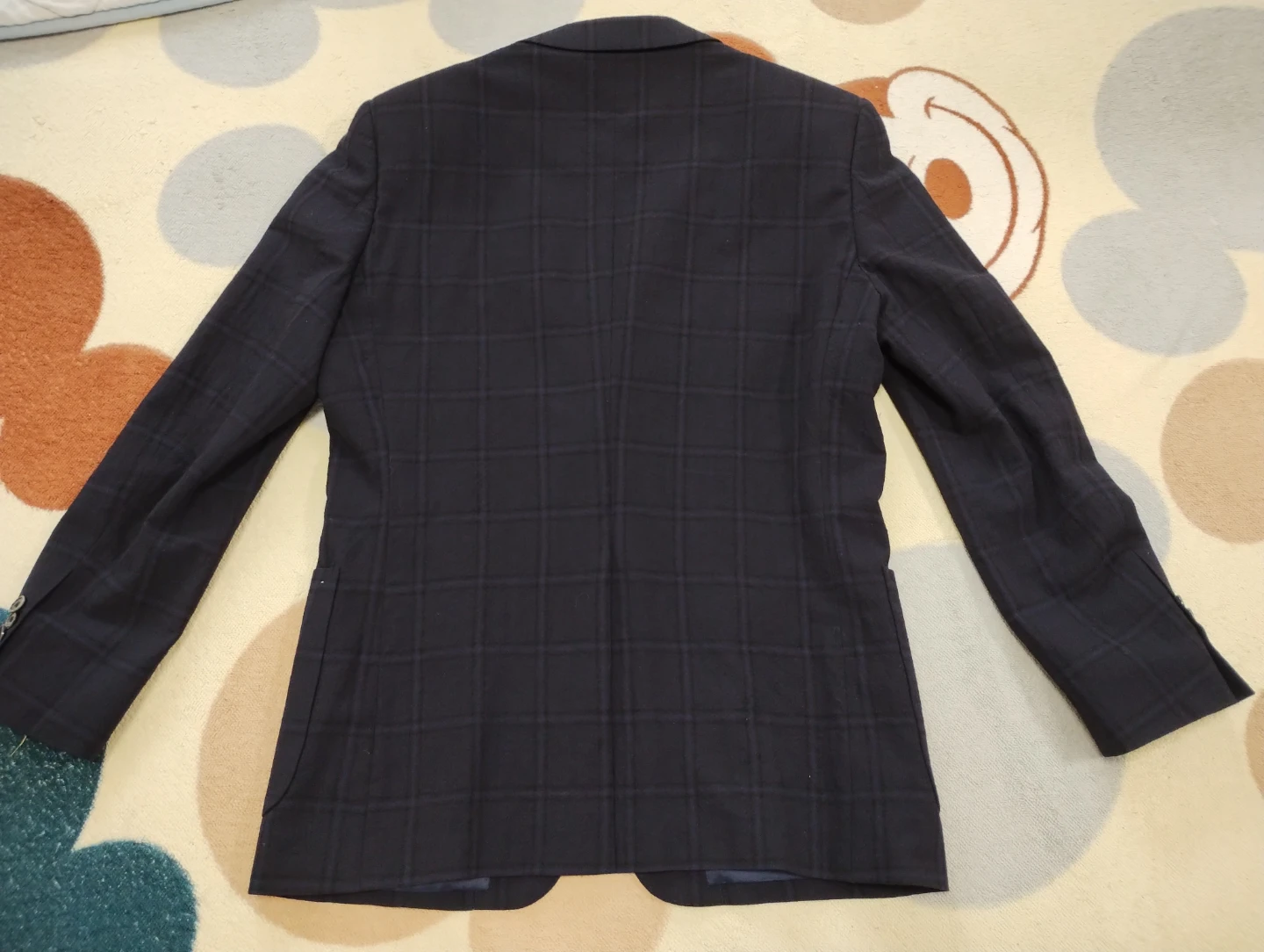 ポロ テーラードジャケットメンズМサイズ相当 薄手夏用ジャケットチェック 92A5の写真8枚目