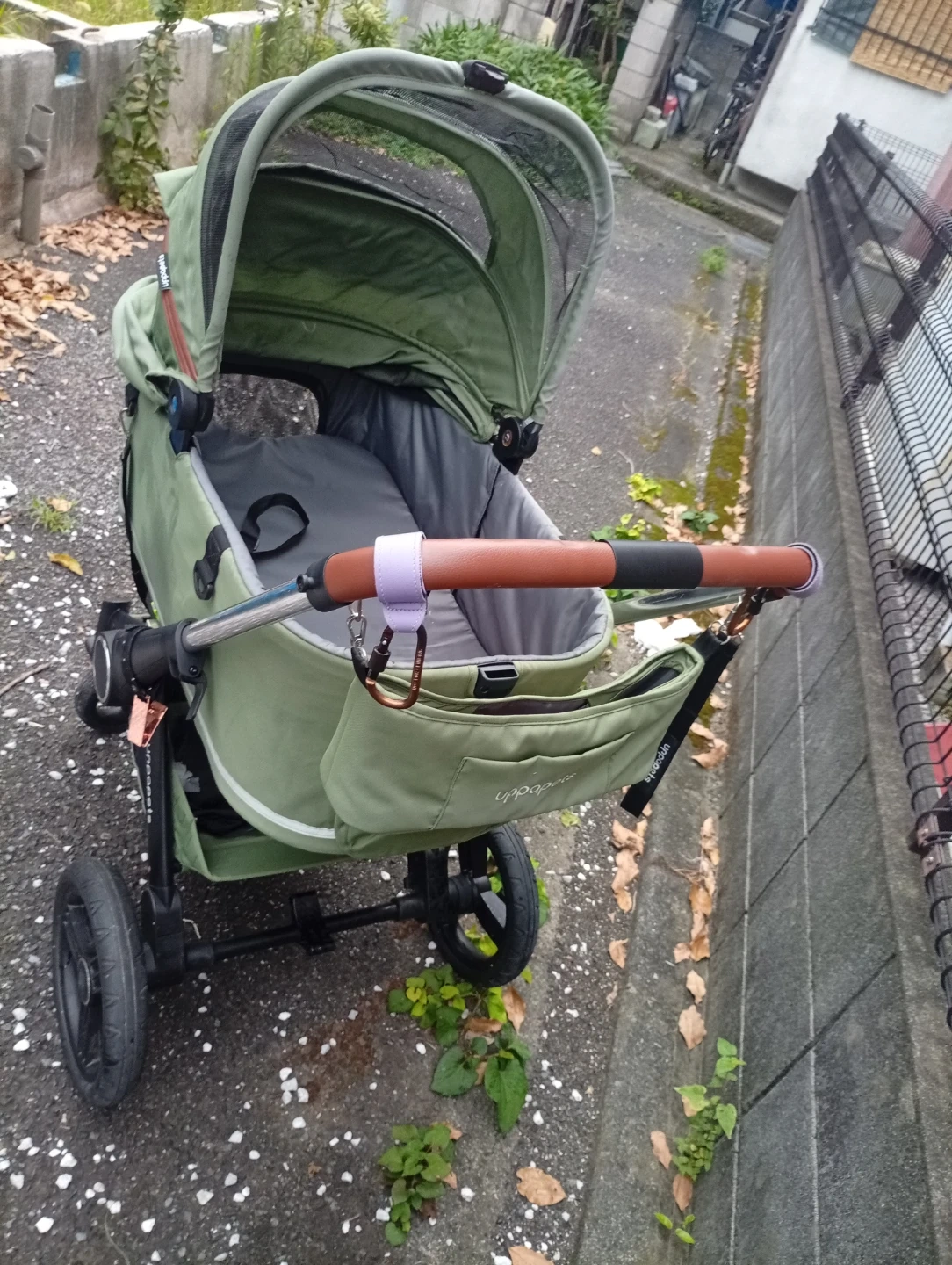 大型分離型ペット用バギー グリーンの写真6枚目