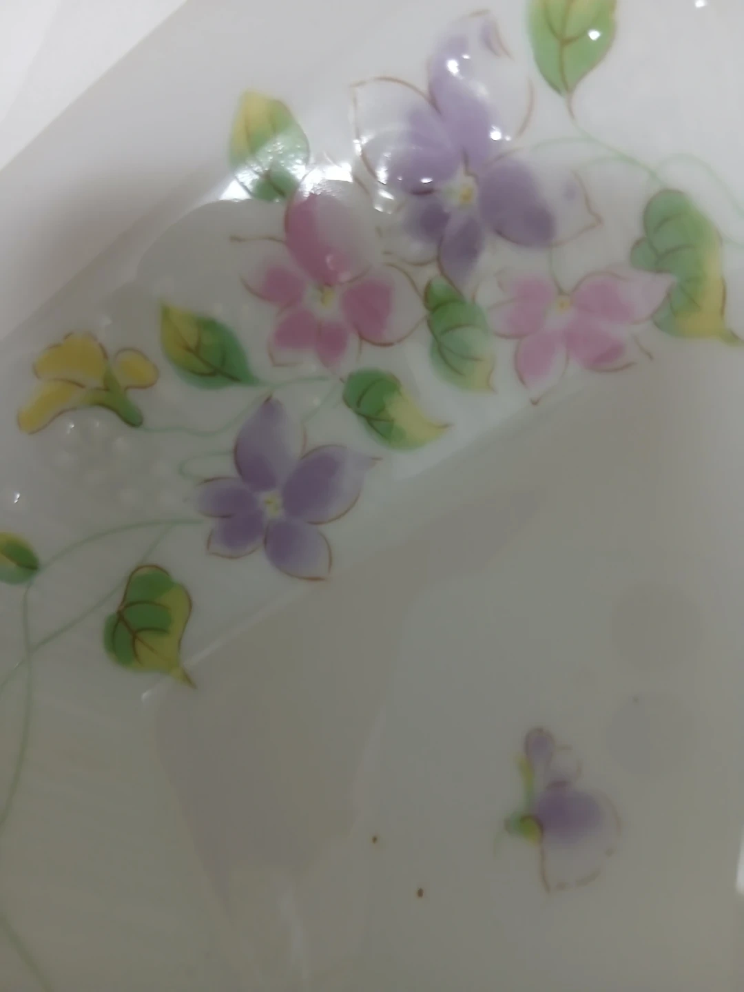 K.T 陶器製 花柄 長角皿 日本製の写真2枚目