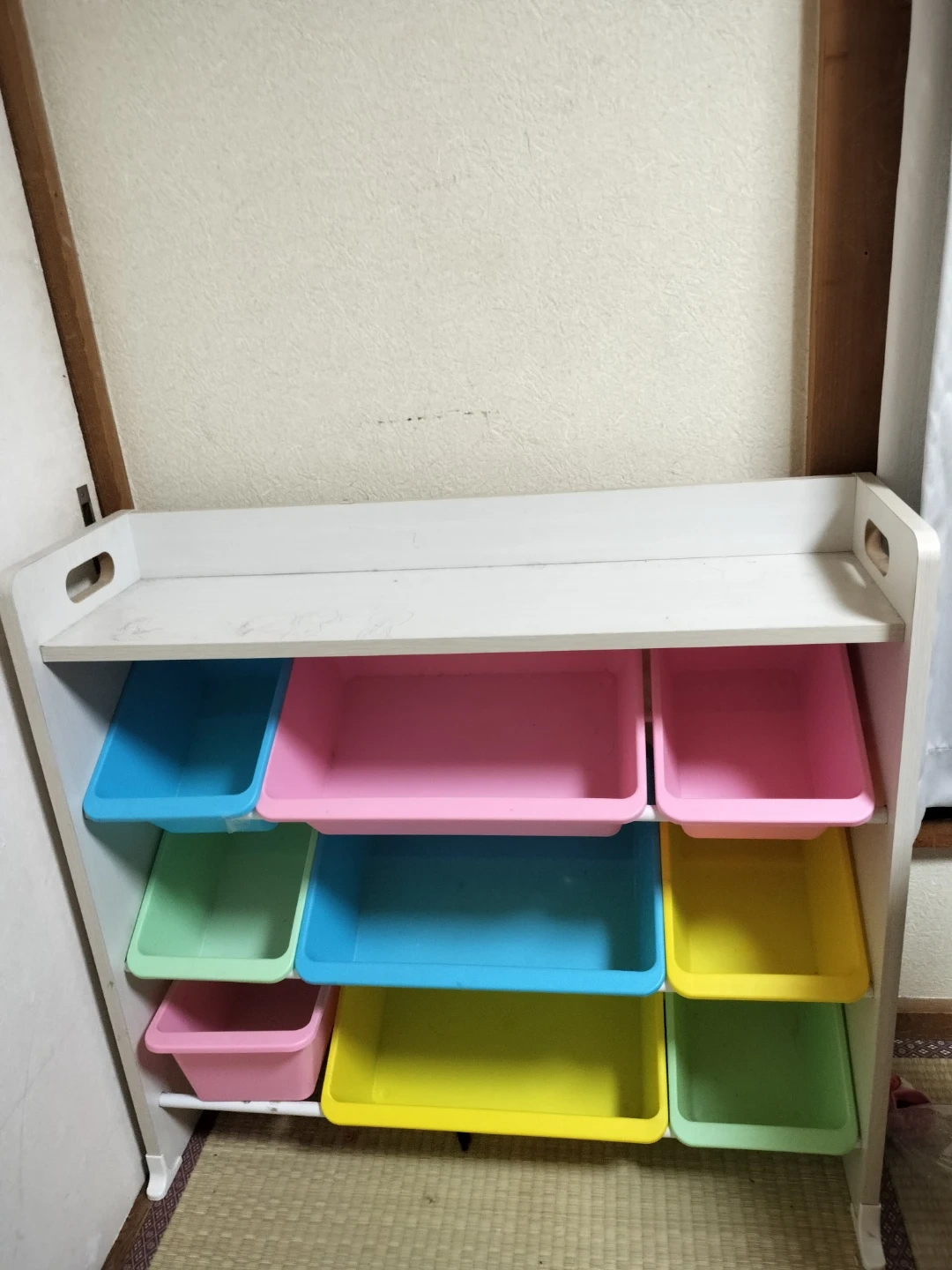 子ども用 おもちゃ収納ラック カラーボックス付き
