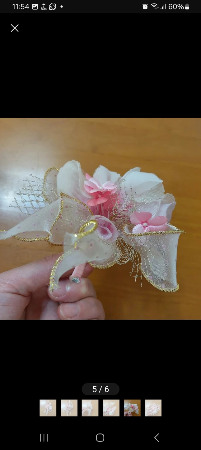 コサージュ ピンク×ホワイト パール風の写真5枚目