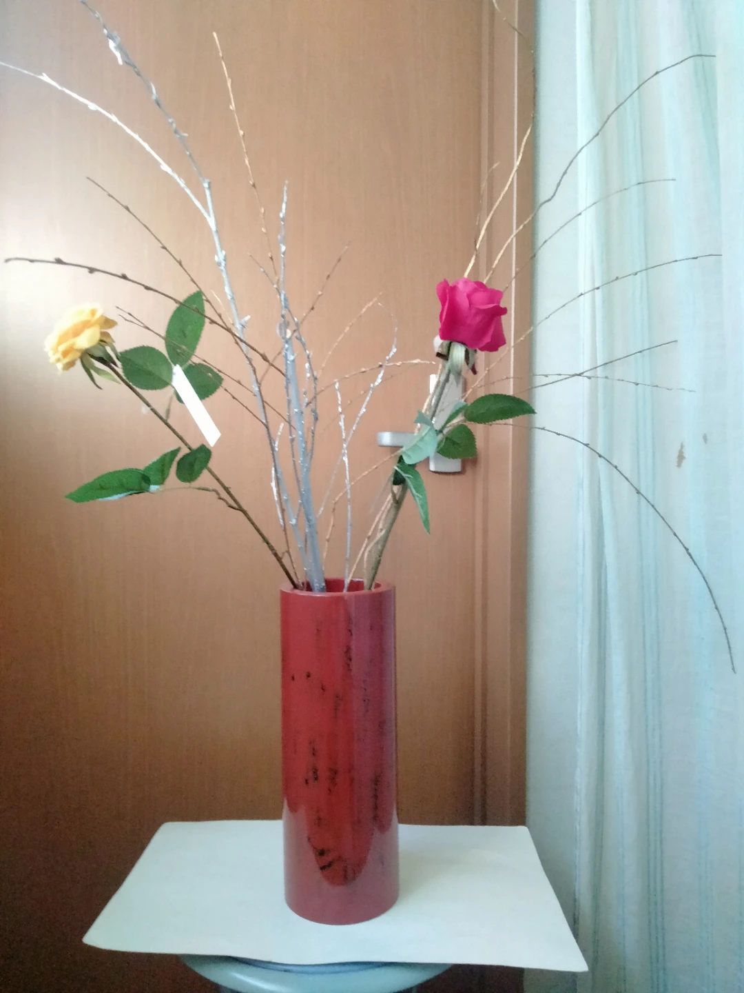 花瓶　フラワーベース　一輪挿し　使用済み　漆器　島安汎工芸製作所　創業大正5年