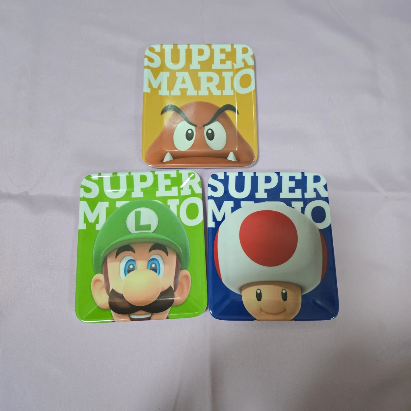 スーパーマリオ ルイージ クリボー キノピオ メラミンプレート 3枚セット 一番くじ