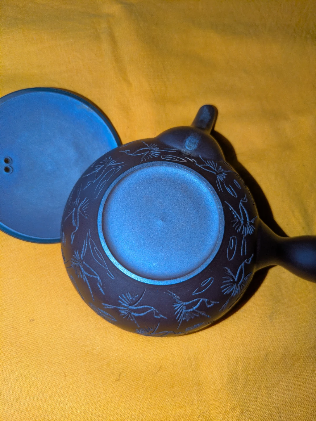 急須 茶器 鶴模様 陶器 常滑焼の写真3枚目