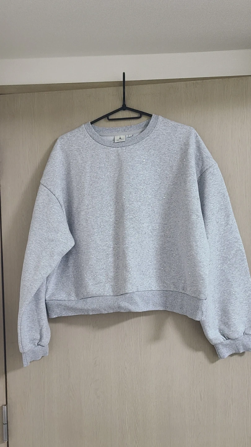ニコアンド パール調ビーズ スウェット グレー M