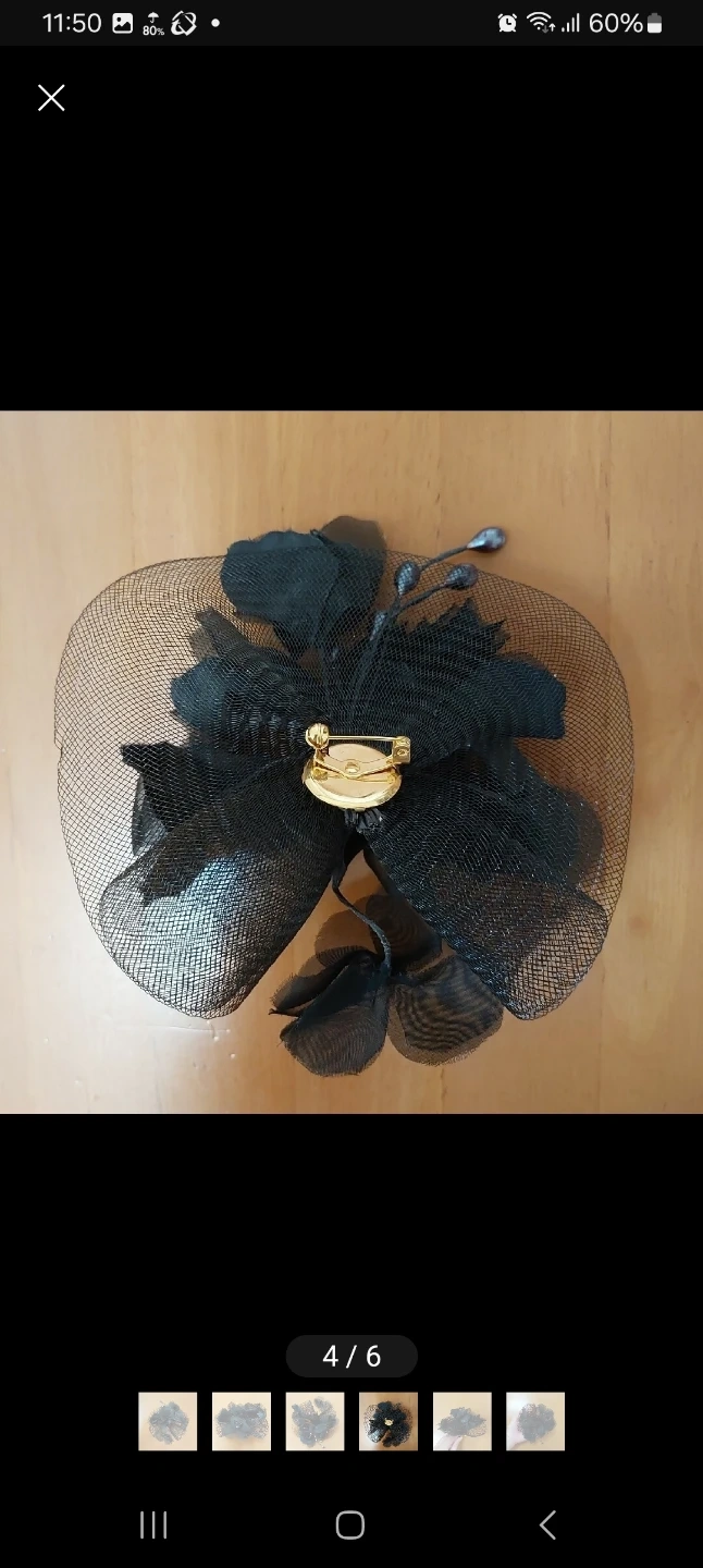 コサージュ 黒 フラワーモチーフの写真4枚目