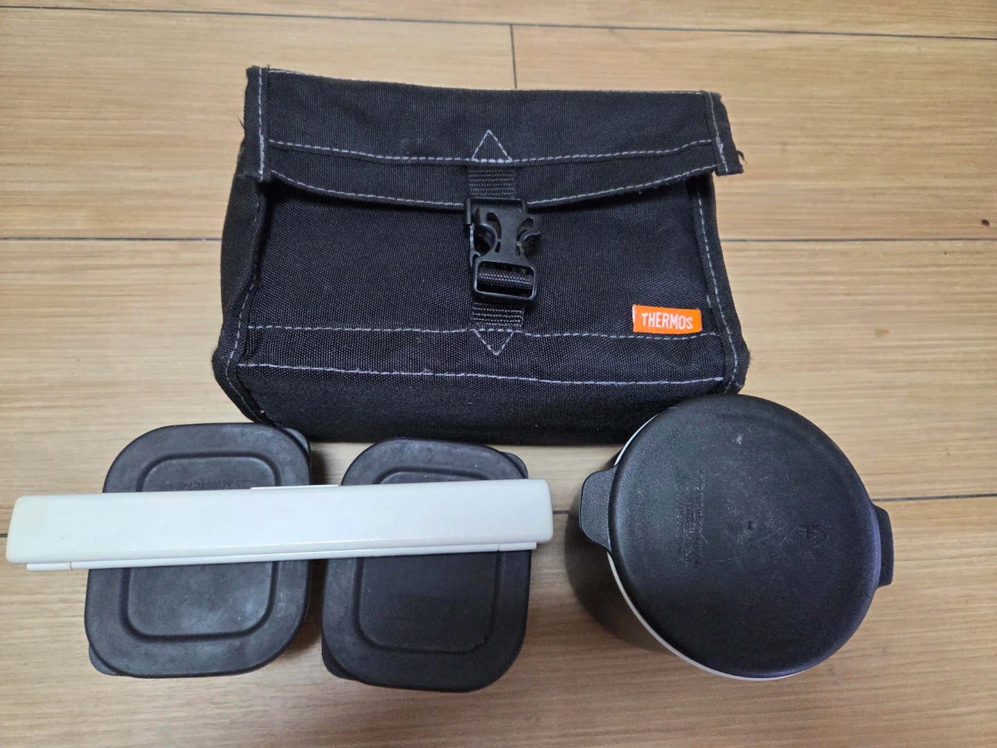 サーモス 弁当箱 セット ブラック ポーチ付き