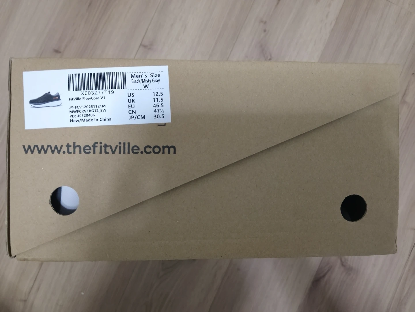 FitVille FlowCore V1, 30.5cm/12.5US/46.5EU, ブラック/グレー/ホワイトの写真10枚目