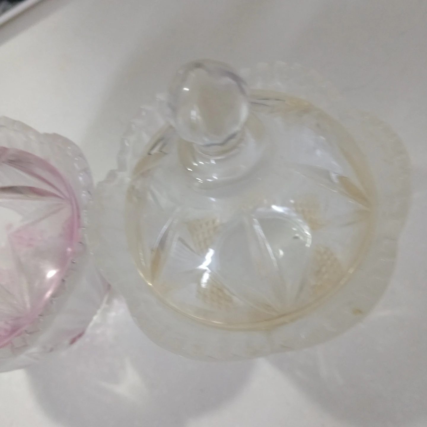 ガラス製 キャンディポット 2個セット 蓋付きの写真4枚目