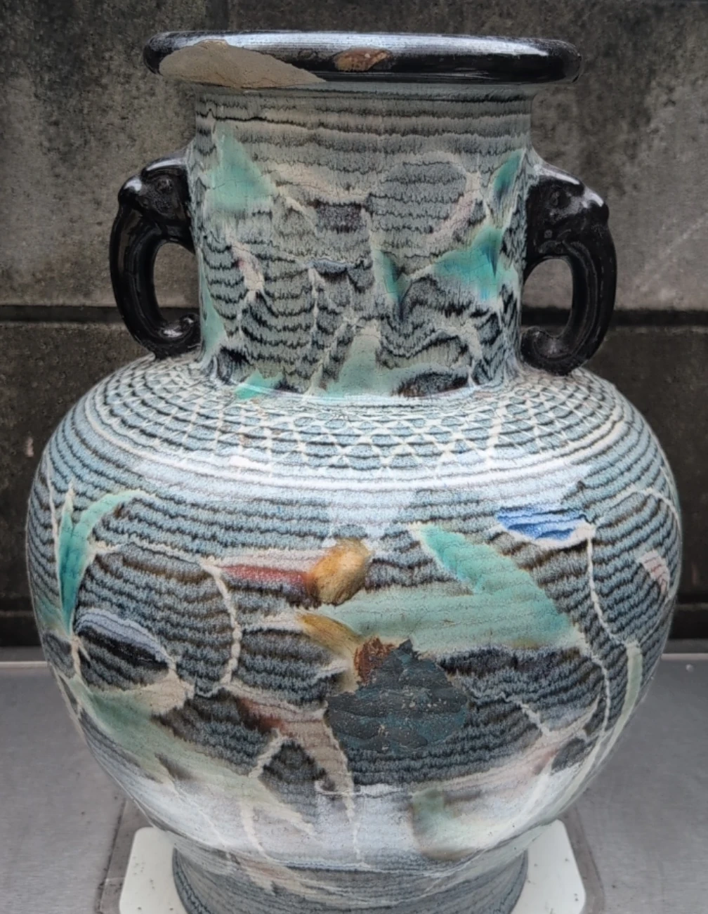 アンティーク 陶器 花瓶 壺の写真2枚目