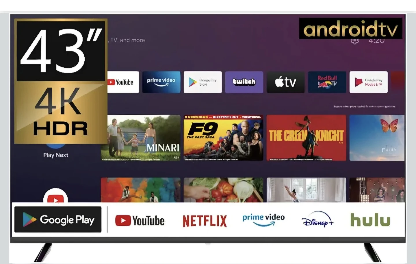 43インチ 4K HDR Android TVの写真4枚目