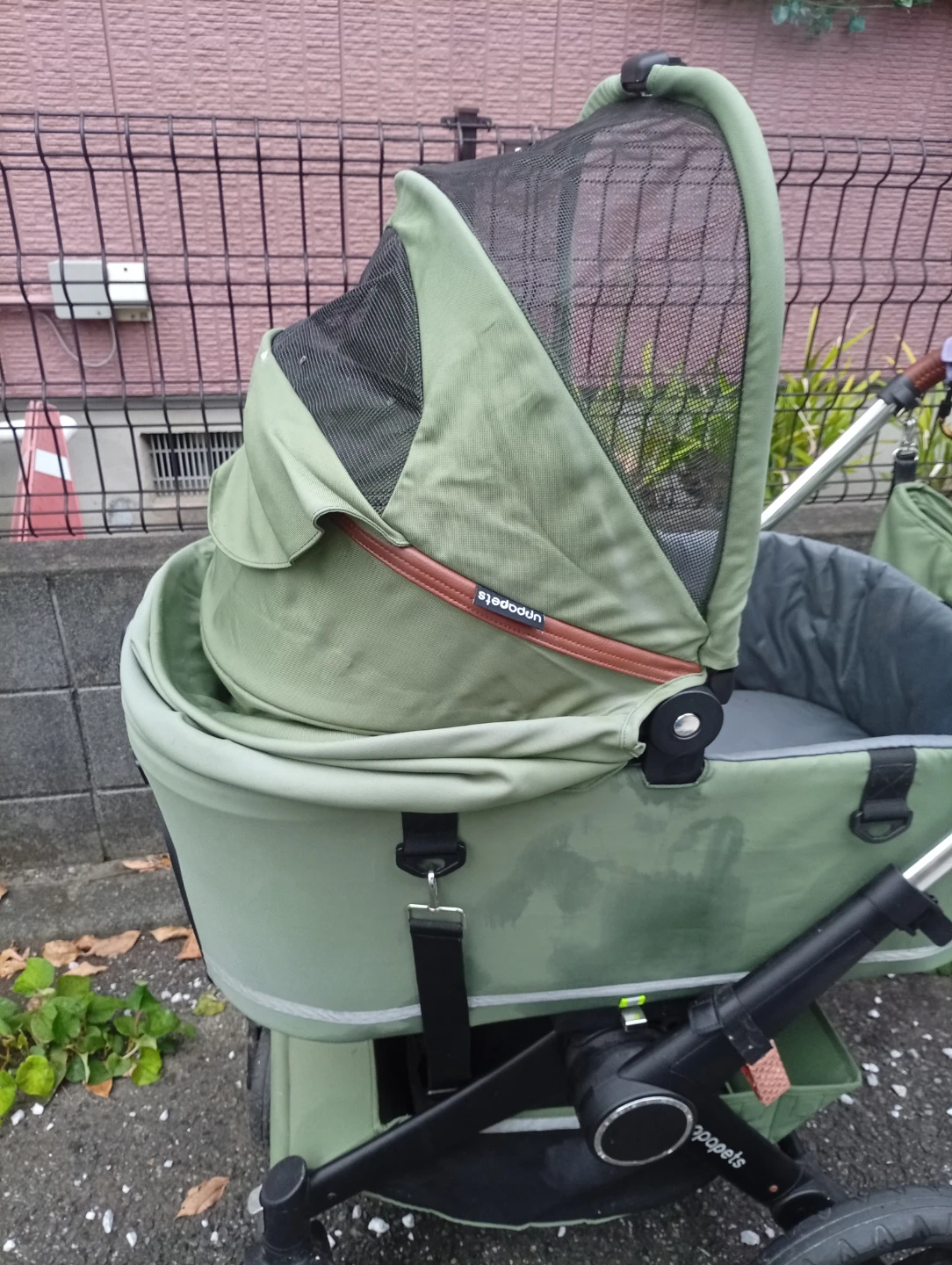 大型分離型ペット用バギー グリーンの写真3枚目