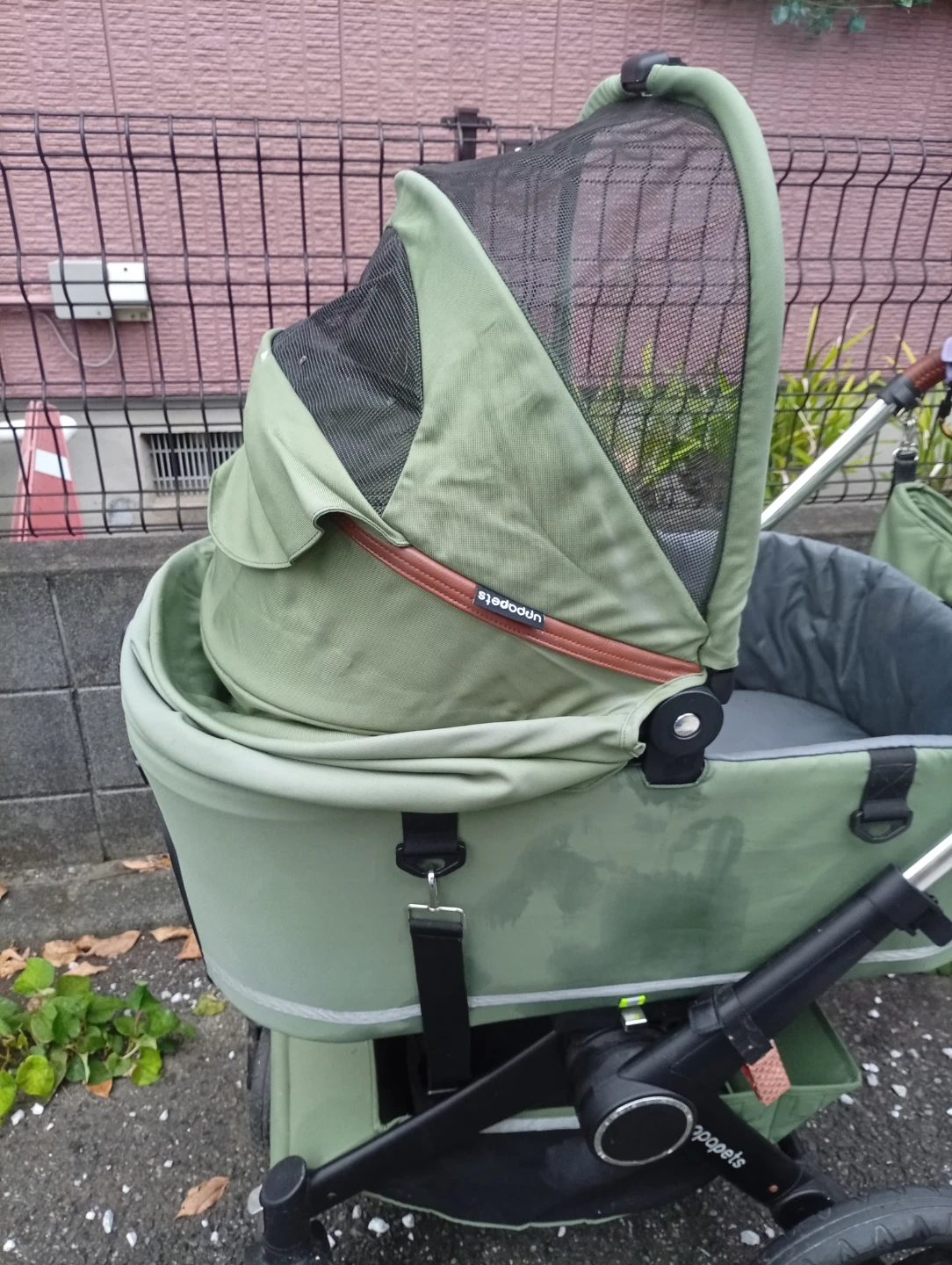 大型分離型ペット用バギー グリーンの写真3枚目