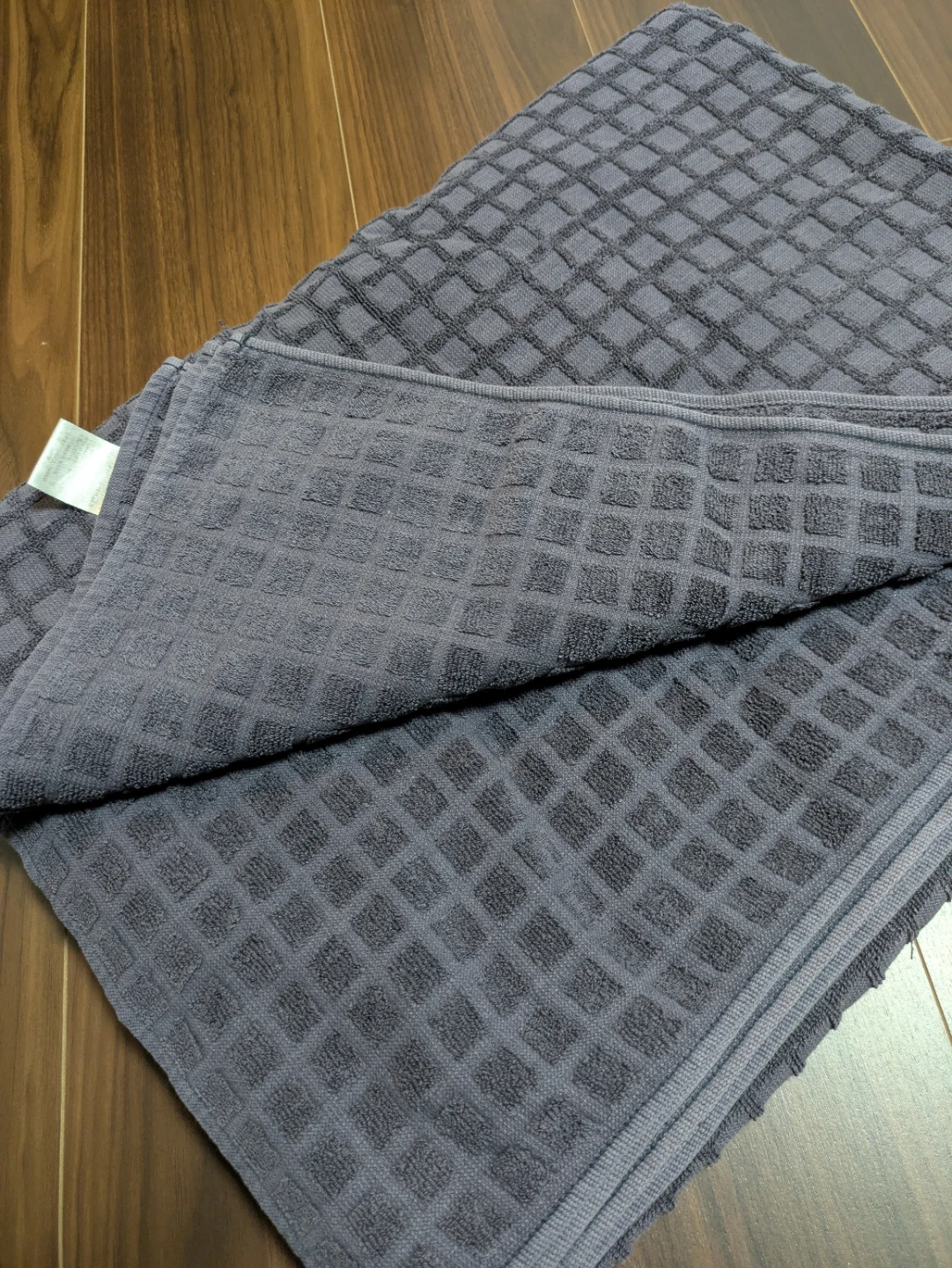 無印良品　MUJI　タオルケット　ワッフル　ネイビー　毛布　ブランケットの写真2枚目