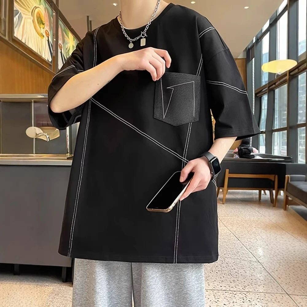 ステッチデザイン 半袖Tシャツ オーバーサイズの写真2枚目