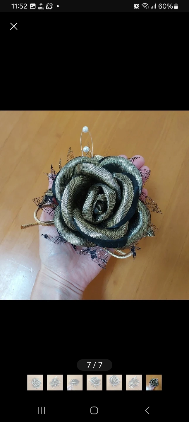 ゴールド ブラック 薔薇 コサージュの写真5枚目