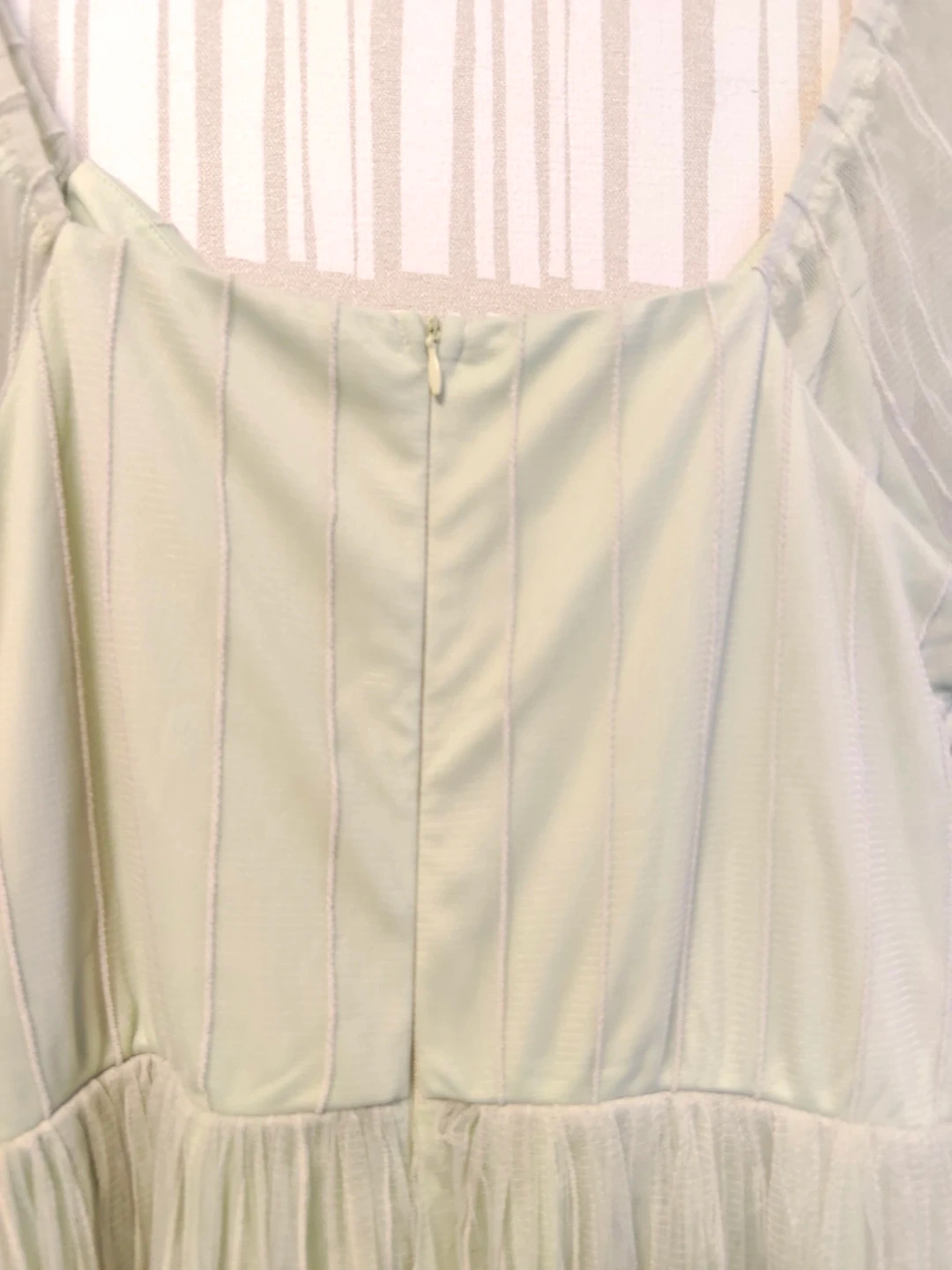 ハロウィン 妖精 エルフ 姫系 ロングドレス パステルグリーン シースルー袖の写真7枚目