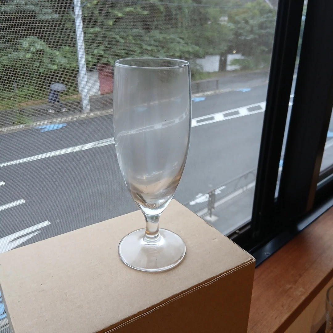 シンプル ガラスグラス 脚付き箱１ケース6入り