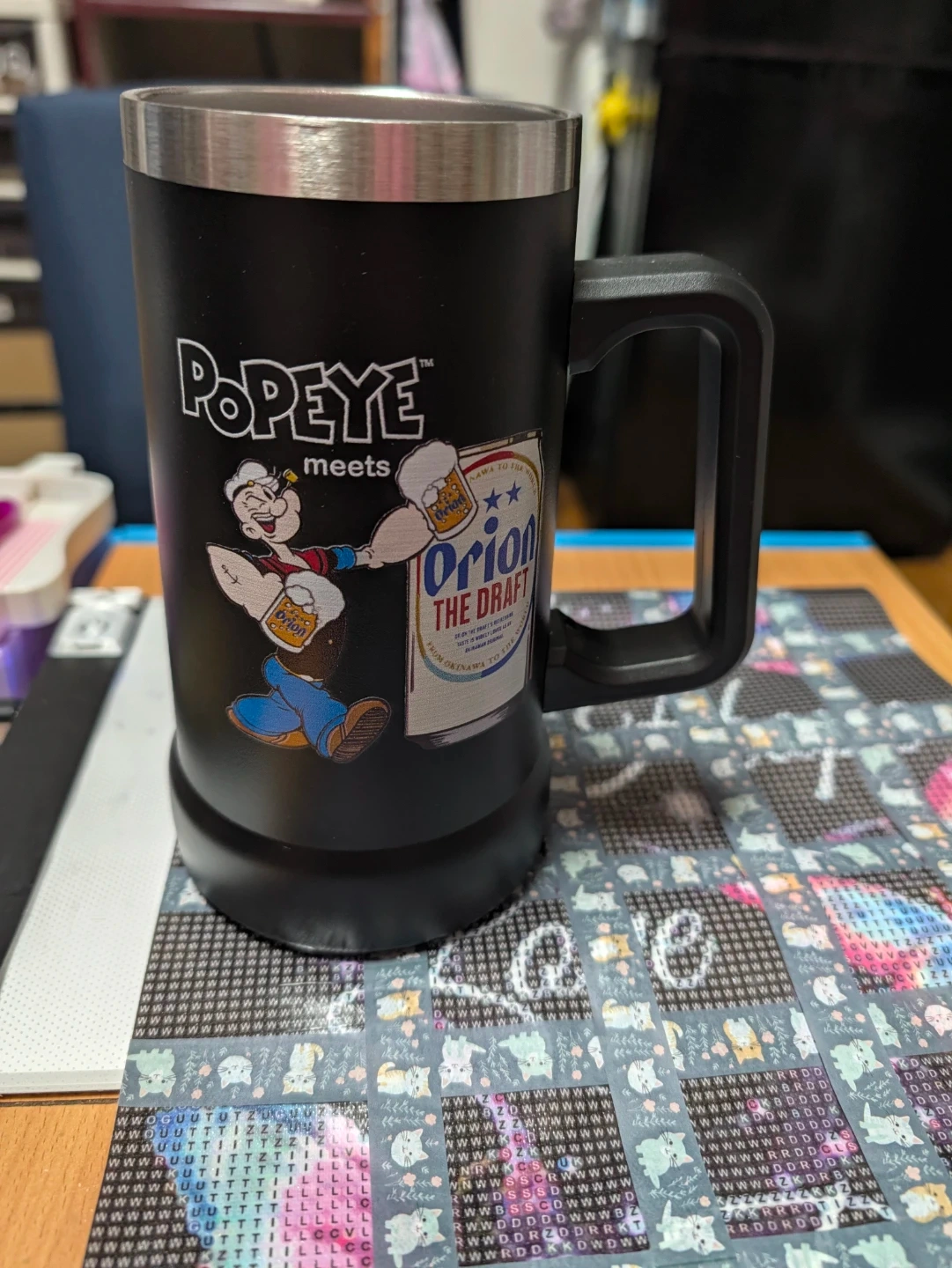ポパイ×オリオンビール ビアジョッキ タンブラー黒