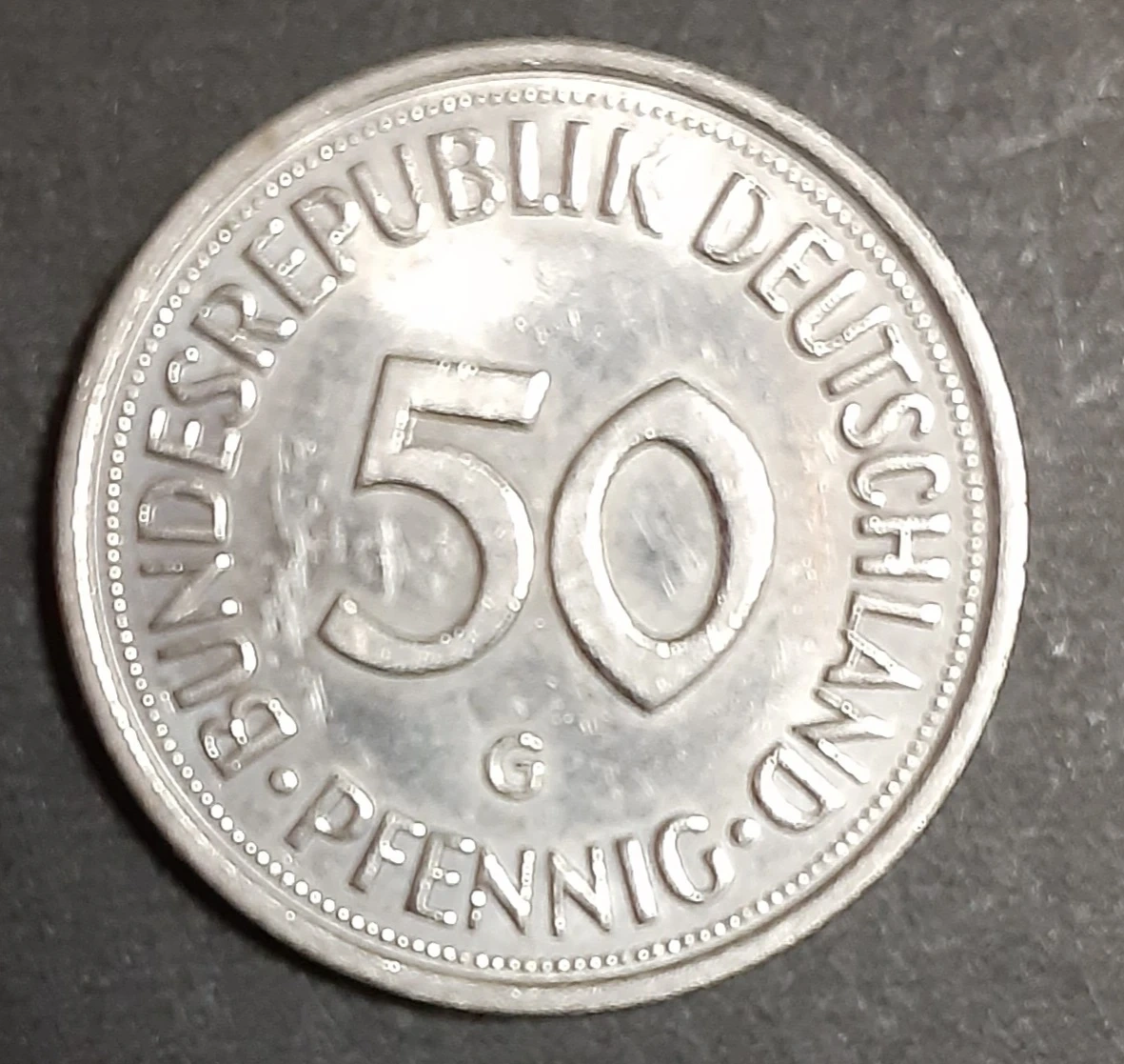 美品 旧貨 ドイツ50ぺニヒ硬貨