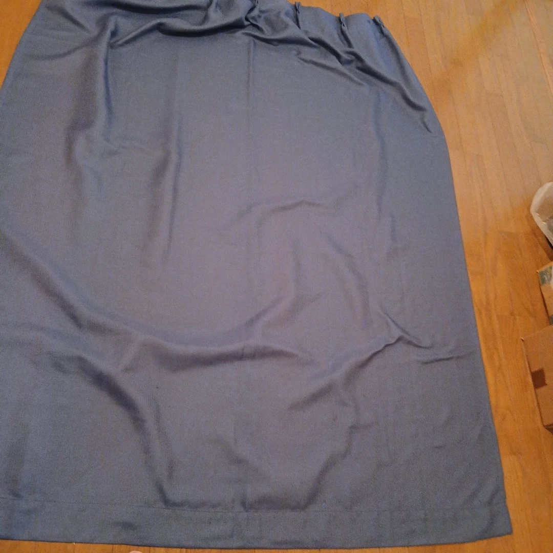 無地 ドレープカーテン ブルー