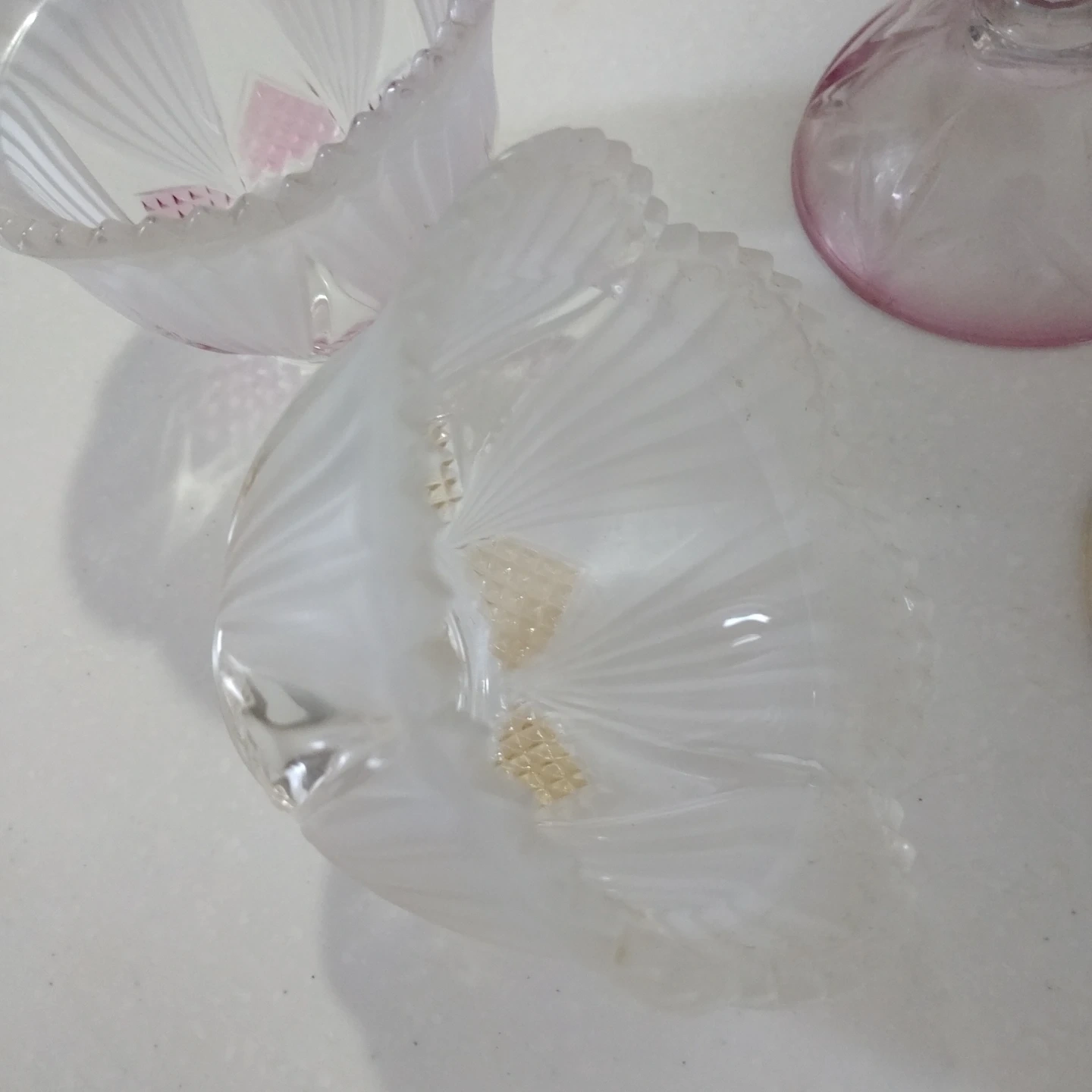 ガラス製 キャンディポット 2個セット 蓋付きの写真6枚目