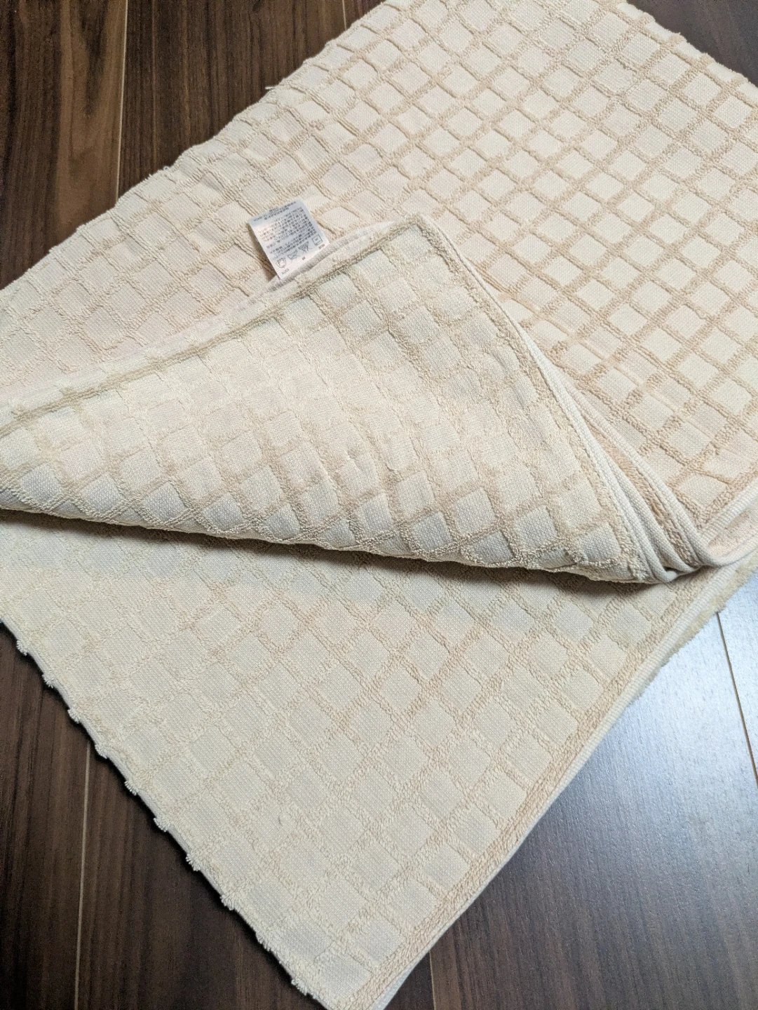 無印良品　MUJI　タオルケット　ワッフル　生成り　毛布　ブランケットの写真2枚目