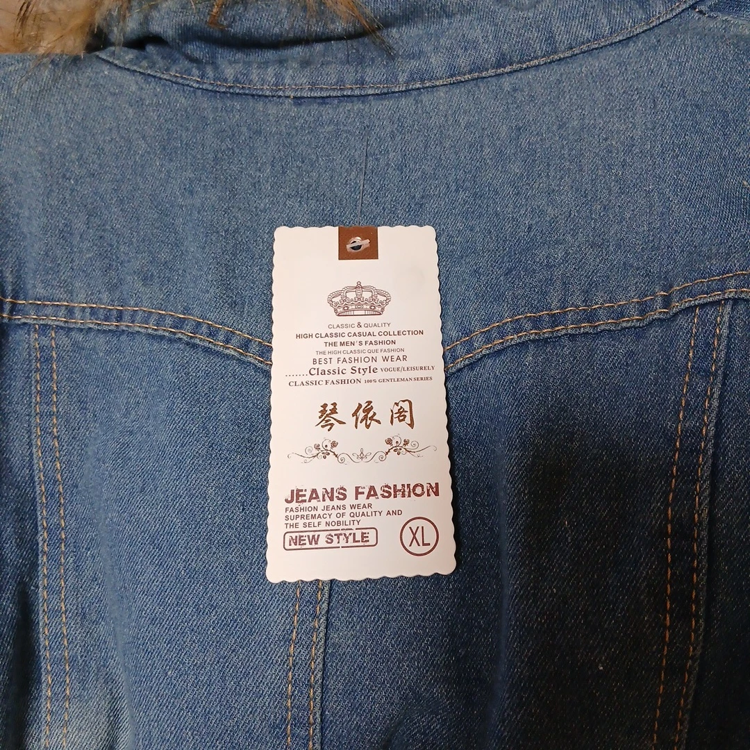 新品デニムジャケット ボア ファー グレーの写真8枚目