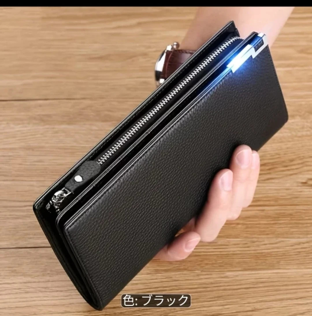 メンズ 長財布 ブラック 大容量 多機能