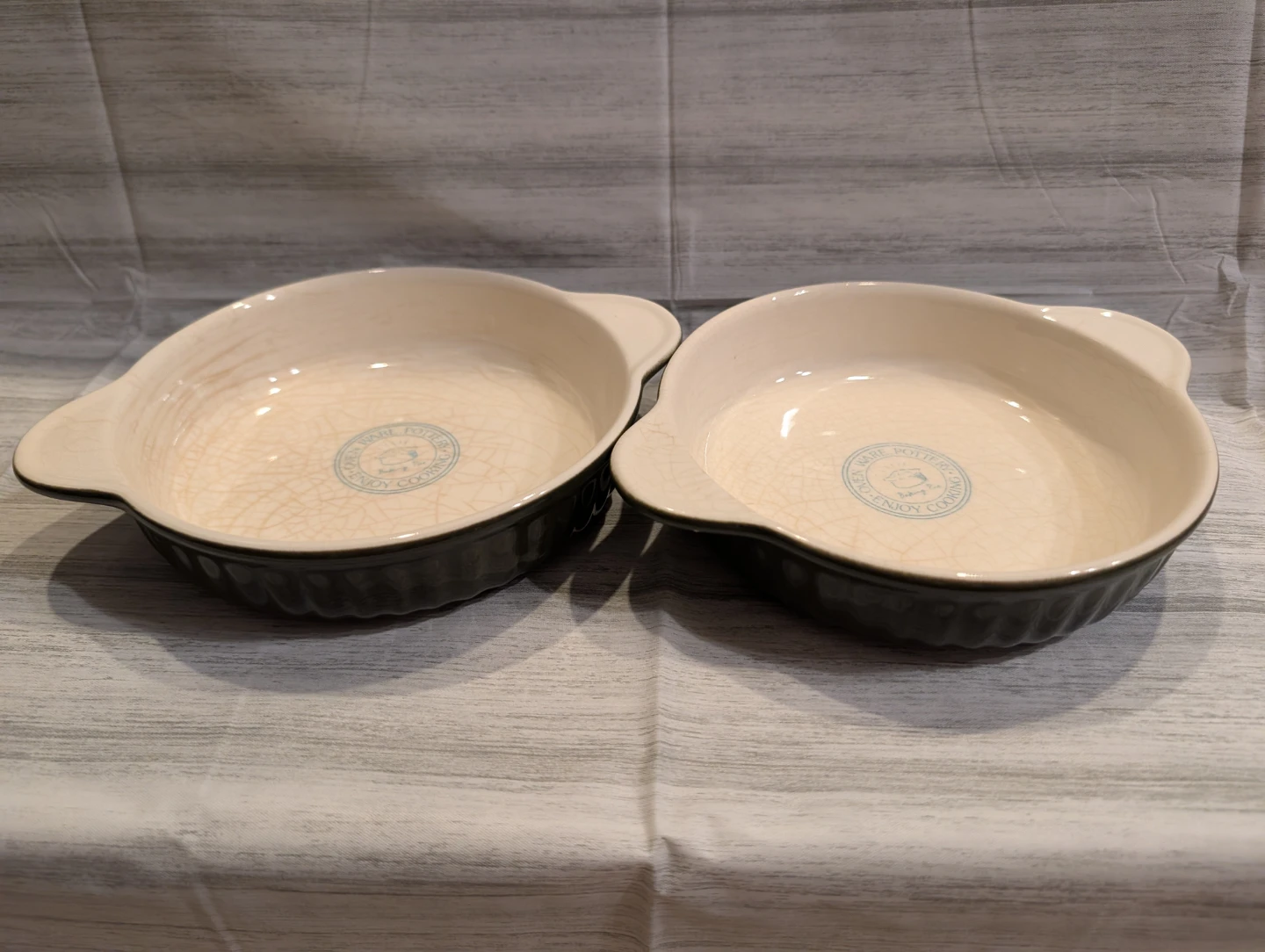 無料☆ グラタン皿 2枚セット オリーブグリーン