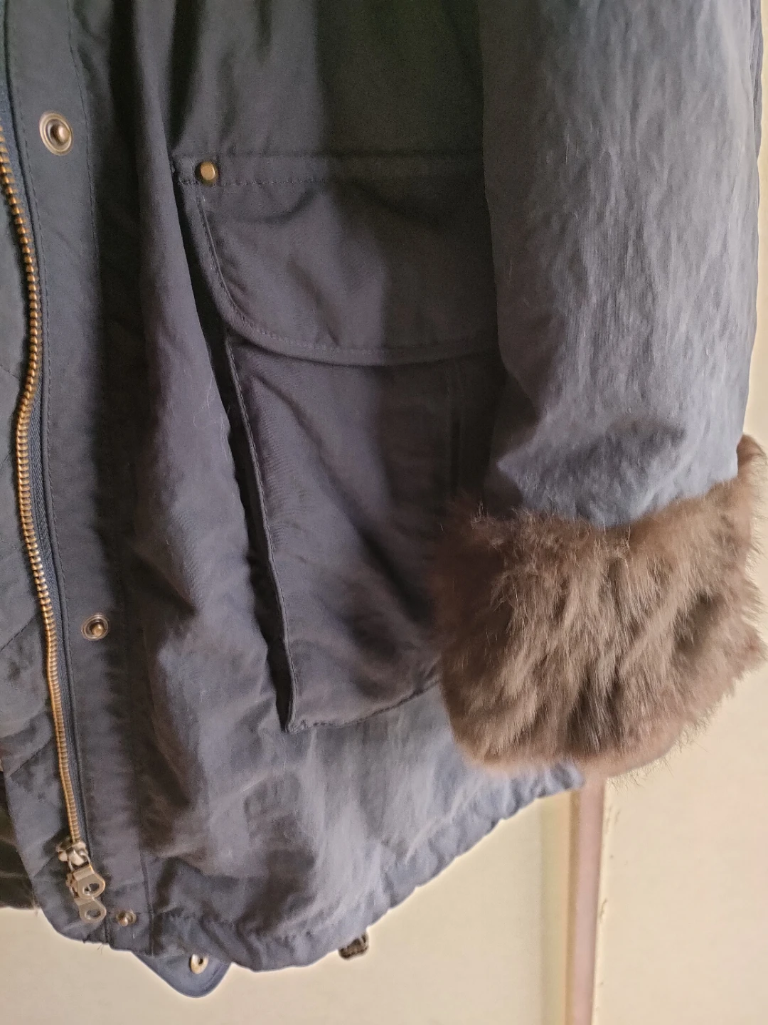 INEDネイビー 2WAYモッズコート ファーの写真2枚目