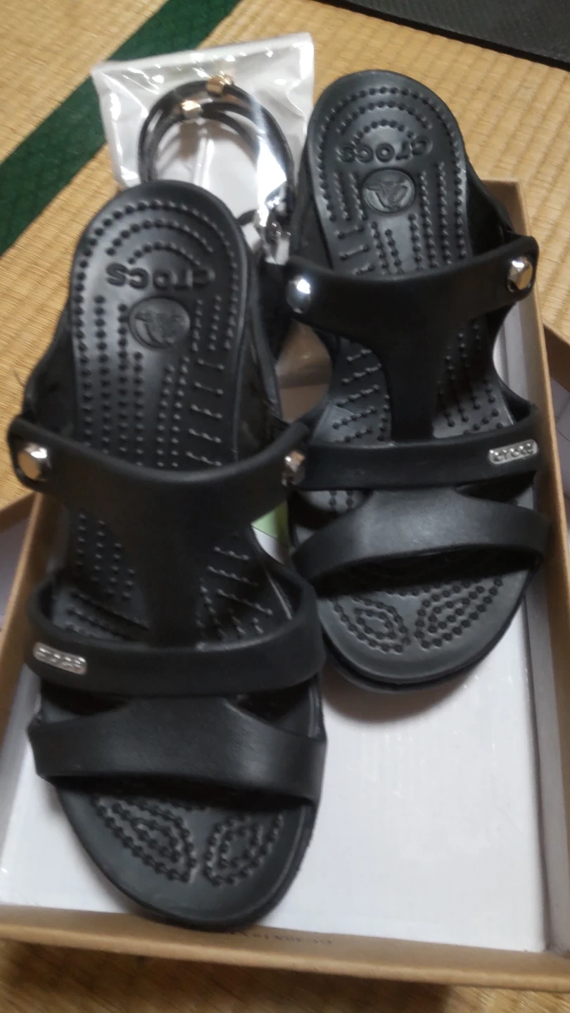 正規品【良品】クロックス サンダル ヒール ブラック