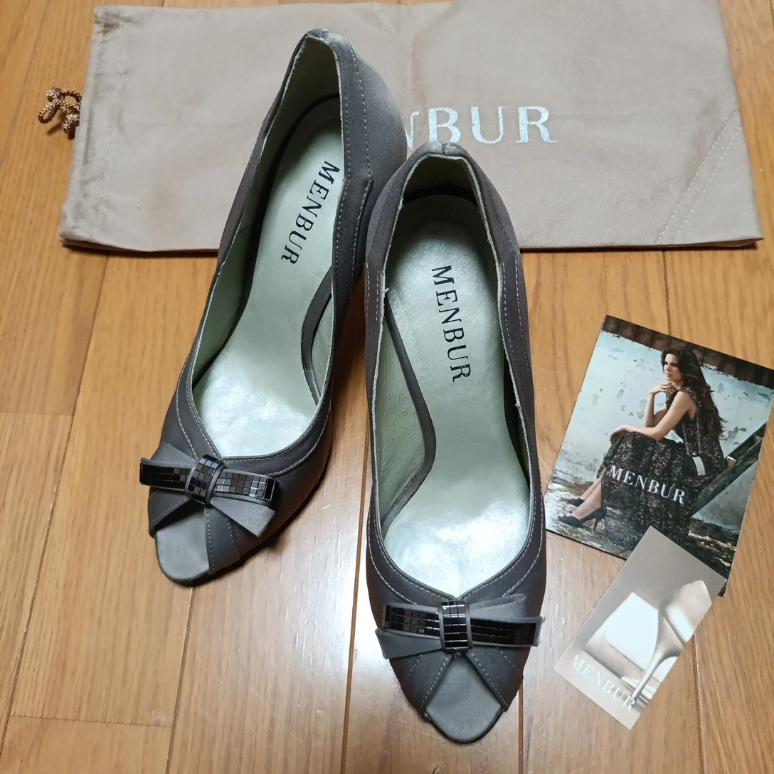 menbur パンプス　オープントゥー  シューズ　結婚式　入学式　37