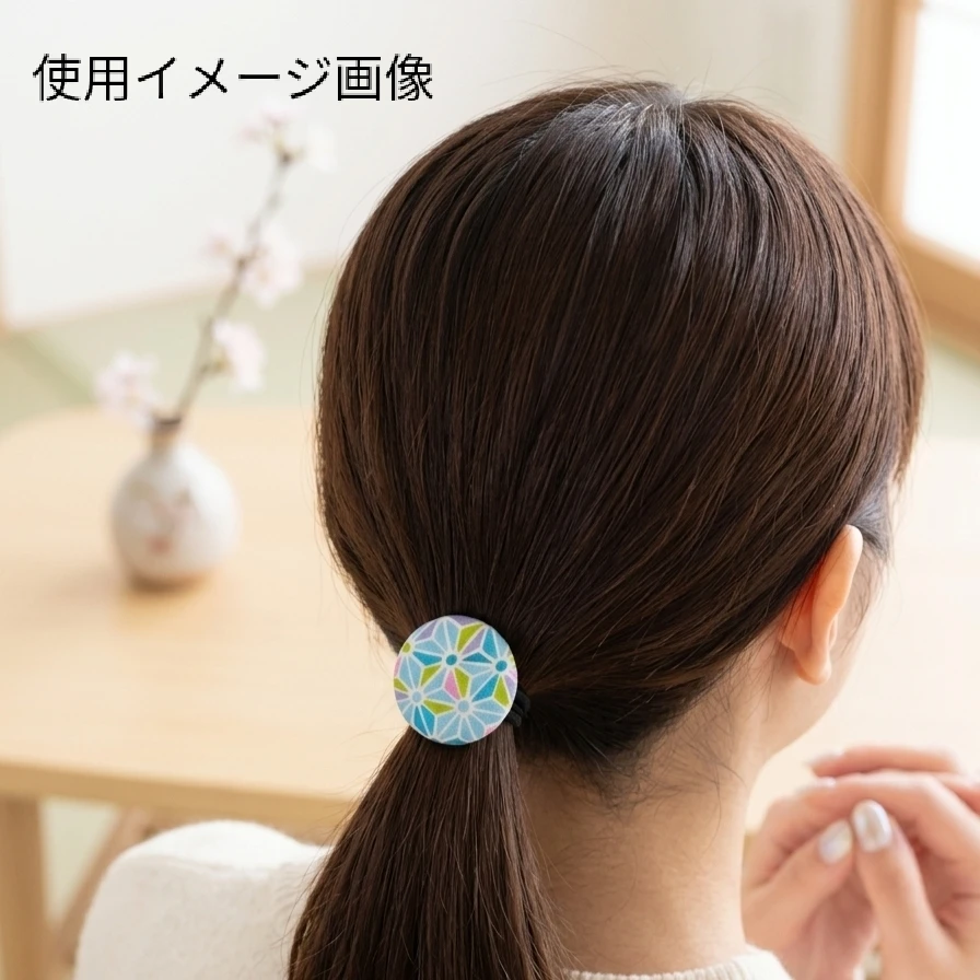 日常使い・イベントに◎【ハンドメイド】ヘアゴム 花柄 ブルー パステルカラーの写真5枚目