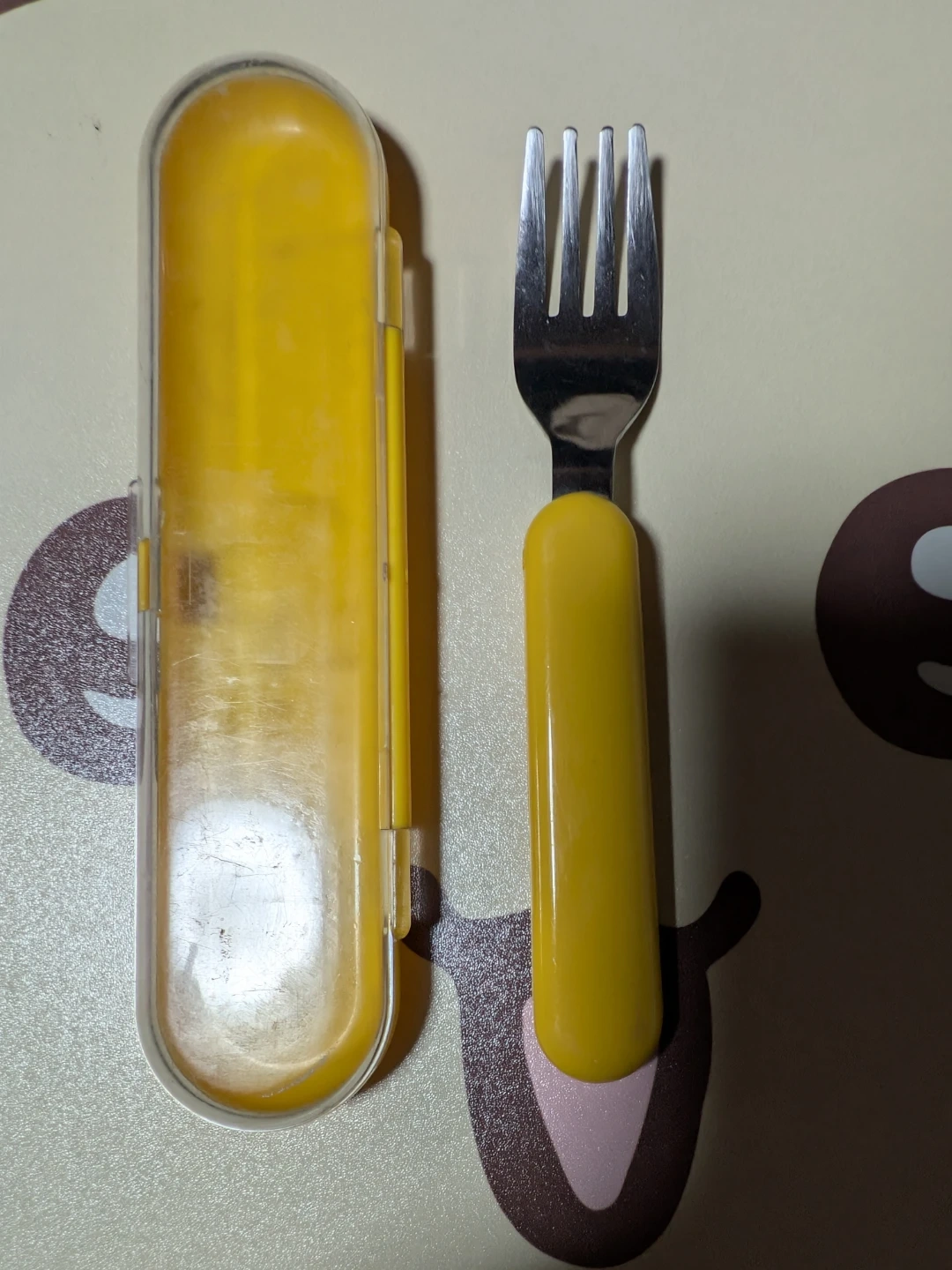 子供用 フォーク ケース付き イエローの写真2枚目