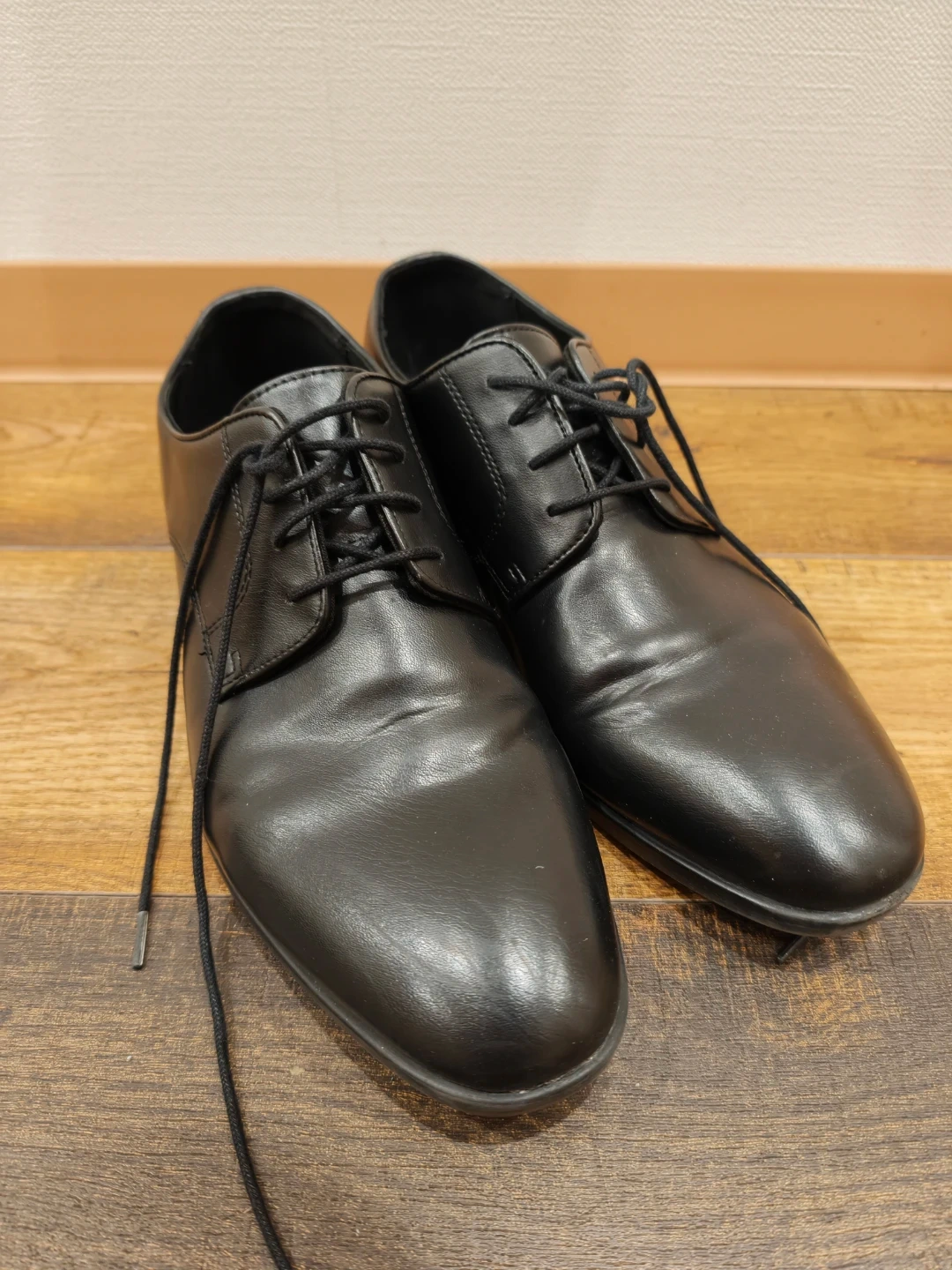 H&M メンズ フェイクレザー 靴 黒い 27センチ